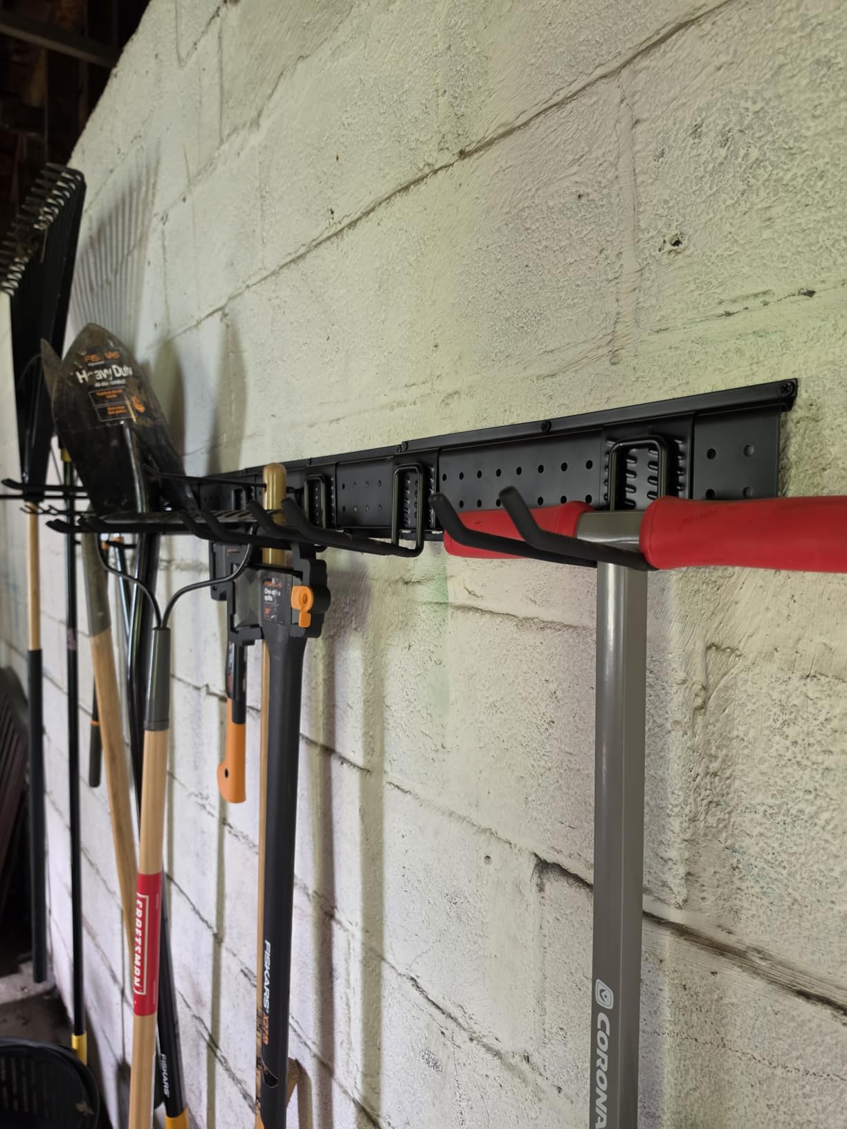 Garage Tool Organizer Wall Mount 49.5 inches with 10 Adjustable Heavy-Duty Hooks, Garage Organization, Garden Tool Storage Rack, Yard, and Shed, Holds Up to 400 lbs customer photo 1