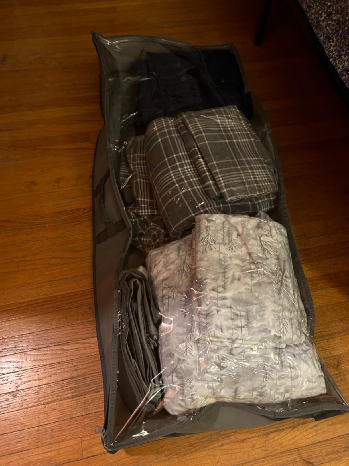 ZOBER Under Bed Storage Bags, Underbed Storage Containers, Gray, 90L 4-Pack customer photo 1