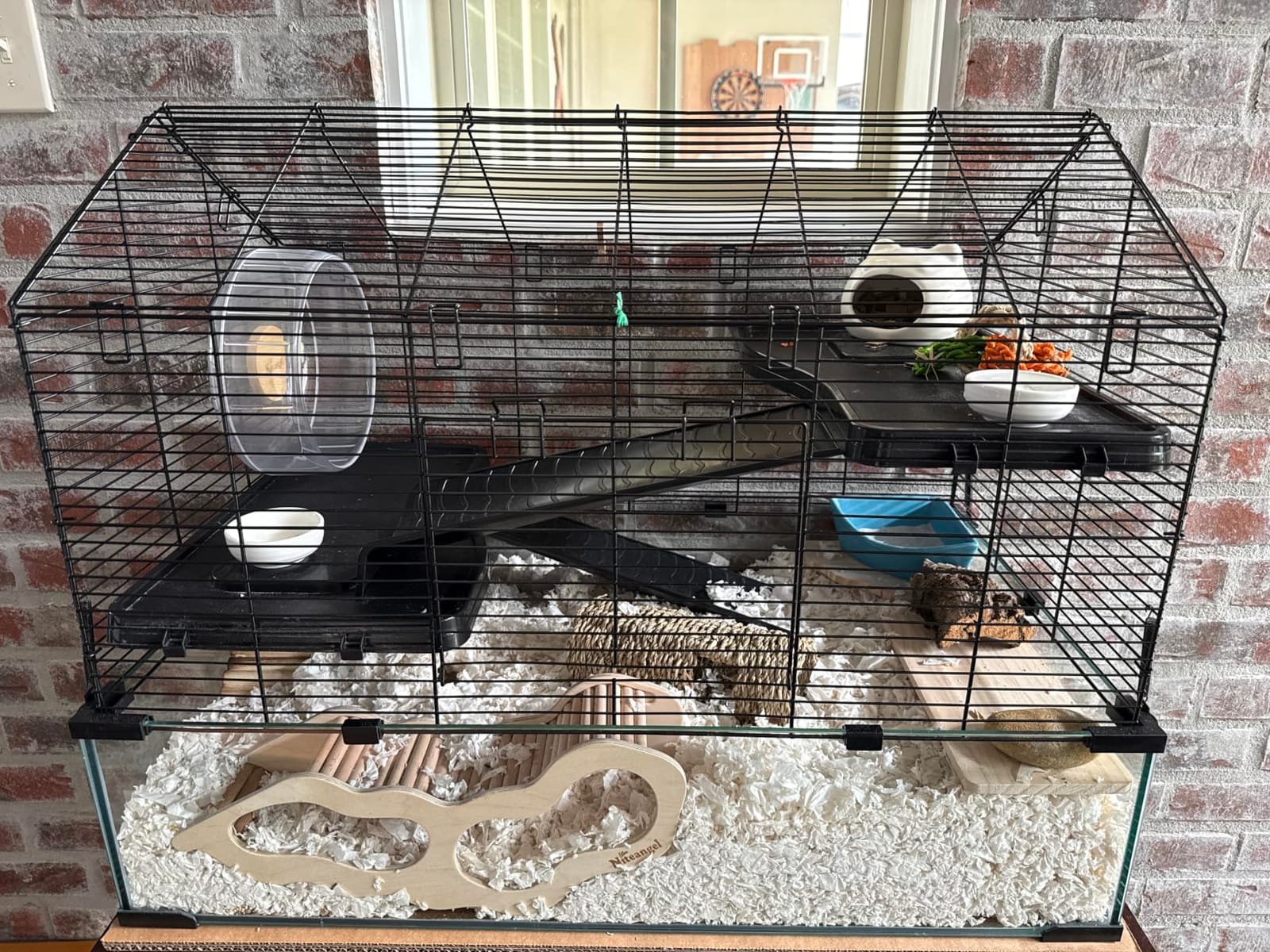 VEVOR Hamster Cage, 360°Viewing Transparent Hamster Habitats, Small Animal Cage, 22.8 x 15 x 21.3 in, Ventilated Pet Mouse Cages with Water Bottle, Portable Hamster House for Rats, Guinea Pigs customer photo 2