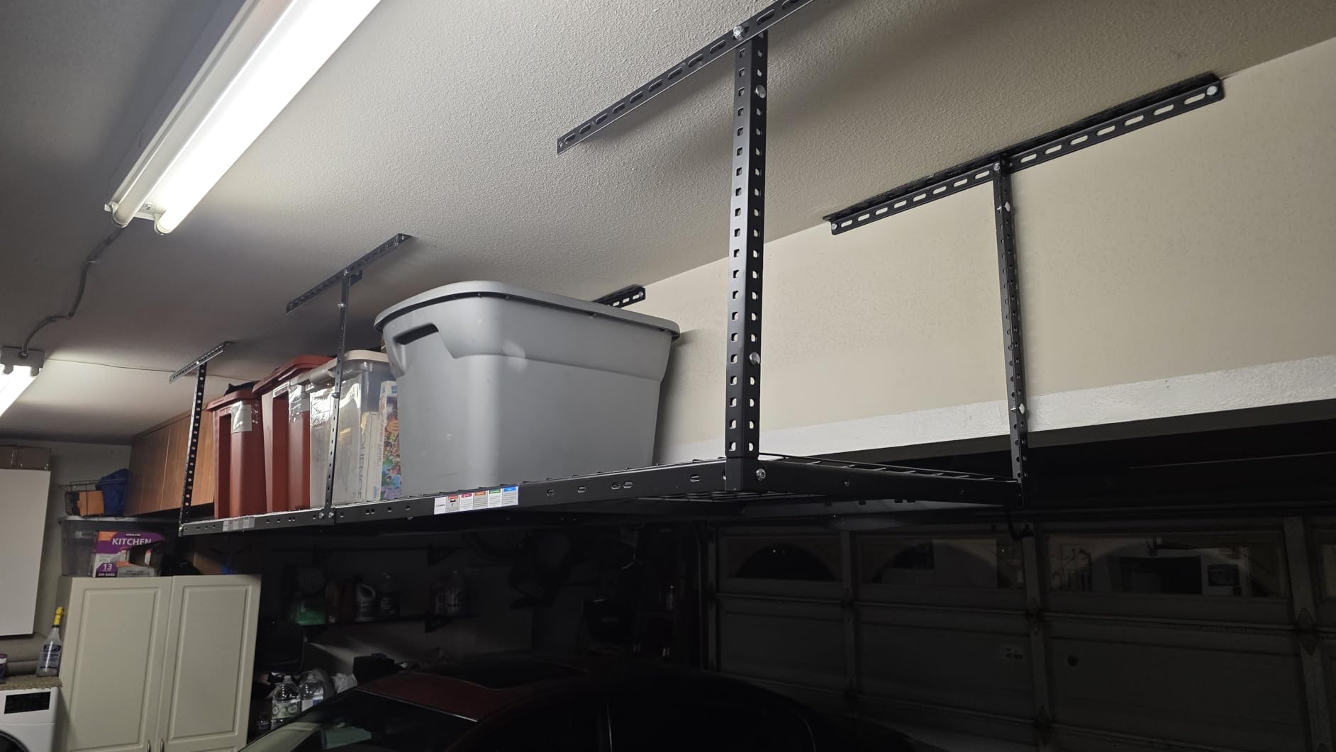 2x8ft Overhead Ceiling Garage Storage Rack, 400LBS Capacity, Black customer photo 1