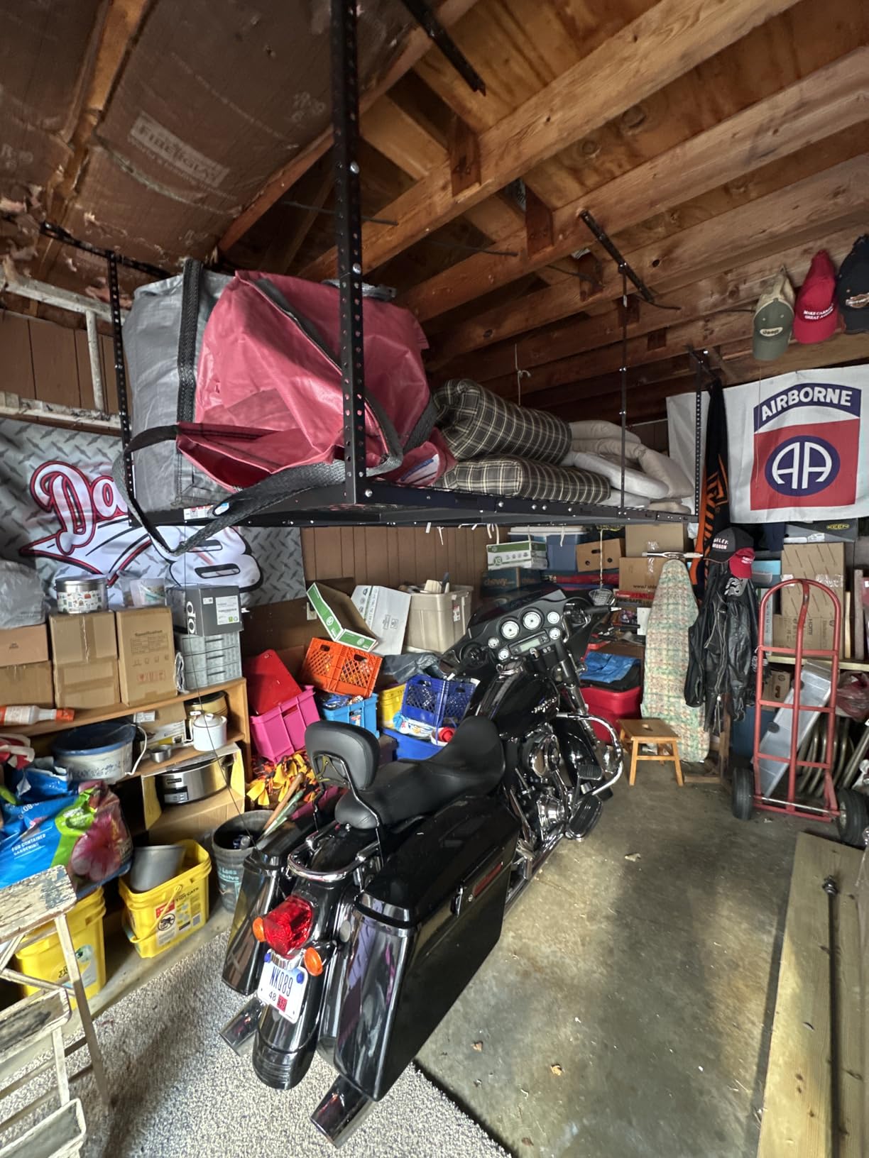 2x8ft Overhead Ceiling Garage Storage Rack, 400LBS Capacity, Black customer photo 2