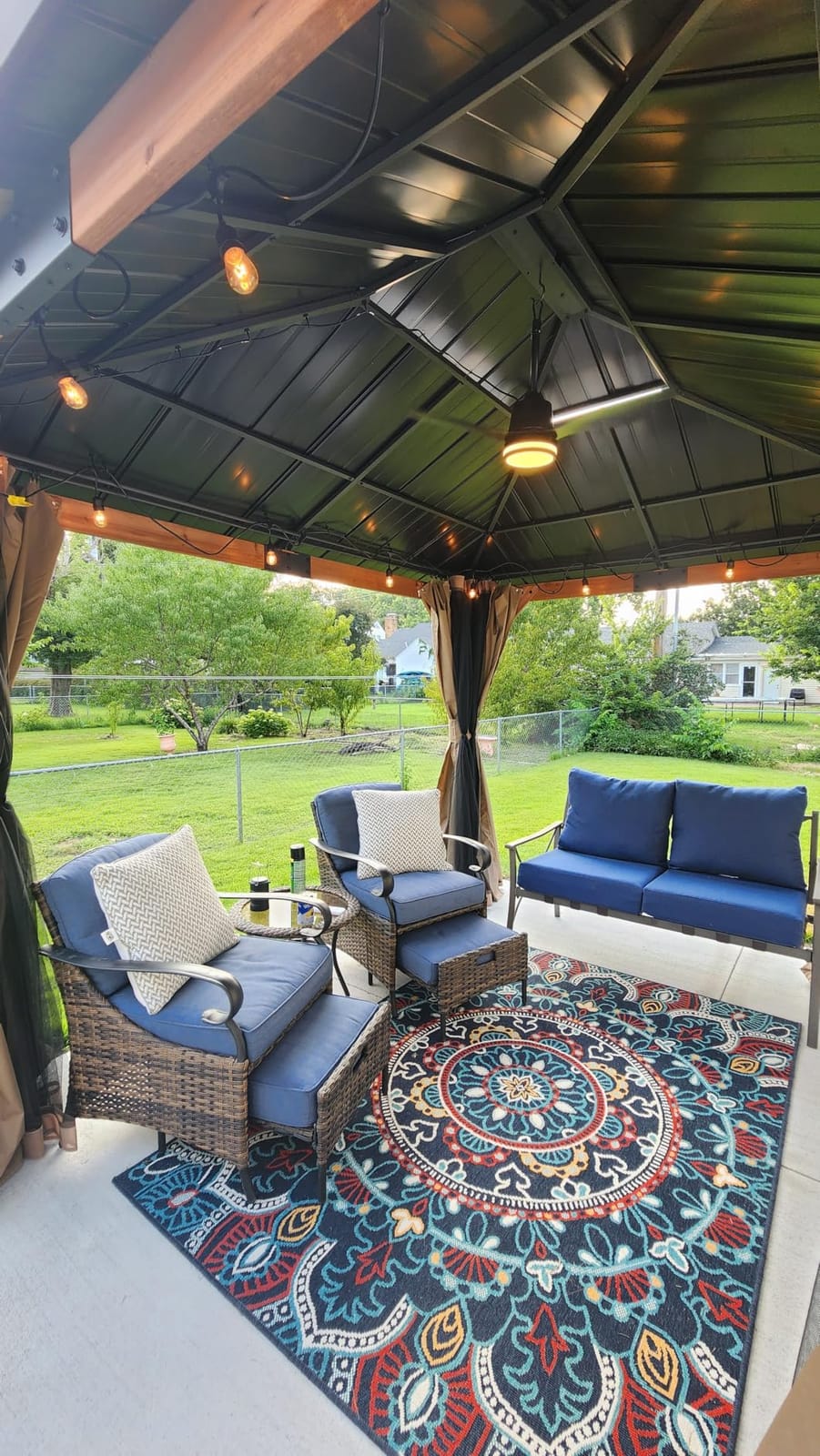 Modern Shade Permanent Wood Gazebo 12x20 with Double Galvanized Steel Roof customer photo 1