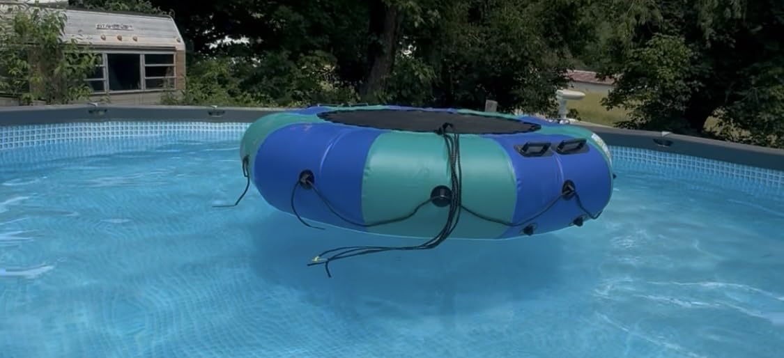 6FT/10FT12FT/15FT Inflatable Water Trampoline, Recreational Water Bouncer, Adults Youth Floating Rebounder with 4-Step Ladder, Portable Bounce Swim Platform for Pool, Lake, Water Sports customer photo 1