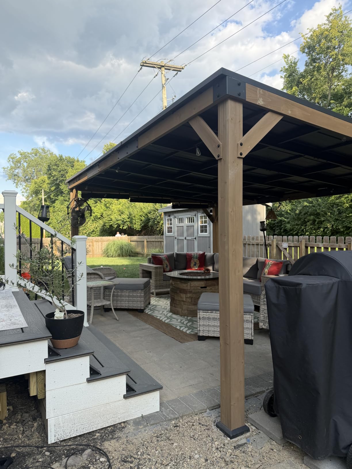 Modern Shade Wood Grill Gazebo 10' x 12' with Sloped Galvanized Steel Roof customer photo 2