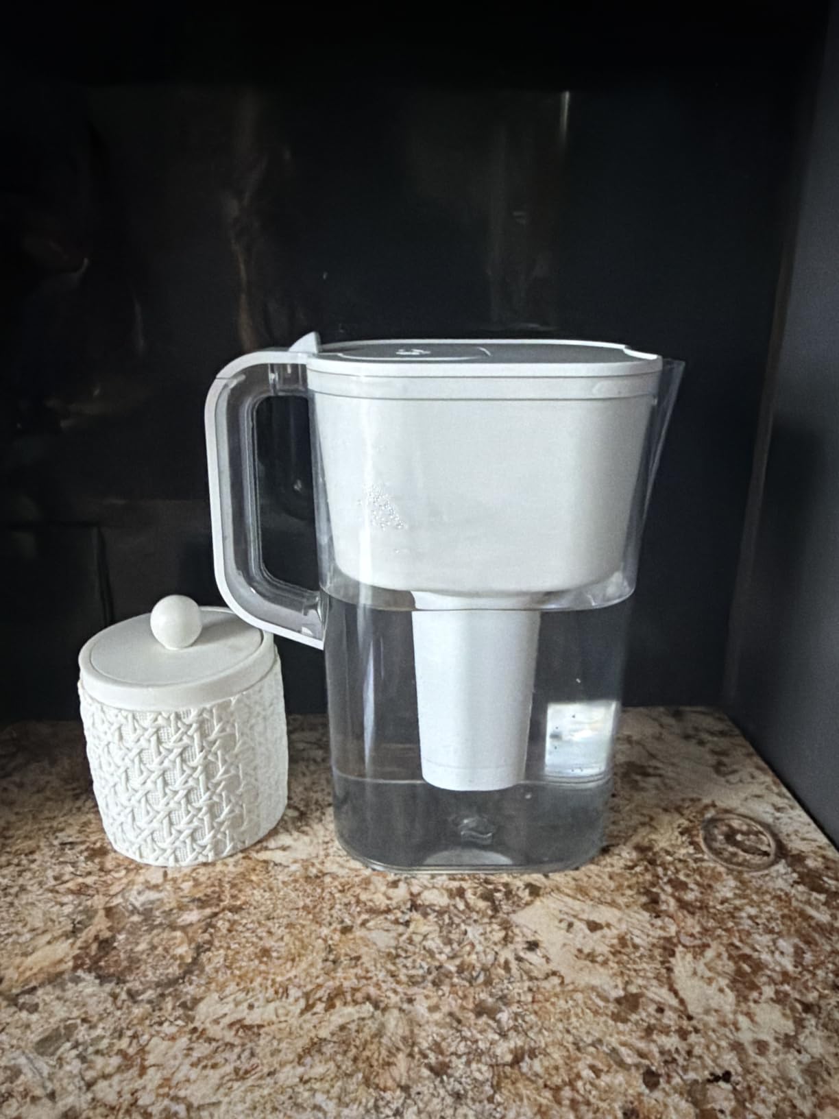 HOMEWATER 10-Cup Pitcher Filter (White) – BPA-Free, High-Capacity 2.4L Pitcher with Fast-Flow Carbon Filter, Wide Mouth for Easy Pouring, Removable Filter Replacement, Locking Lid, and Dishwasher-Safe customer photo 2