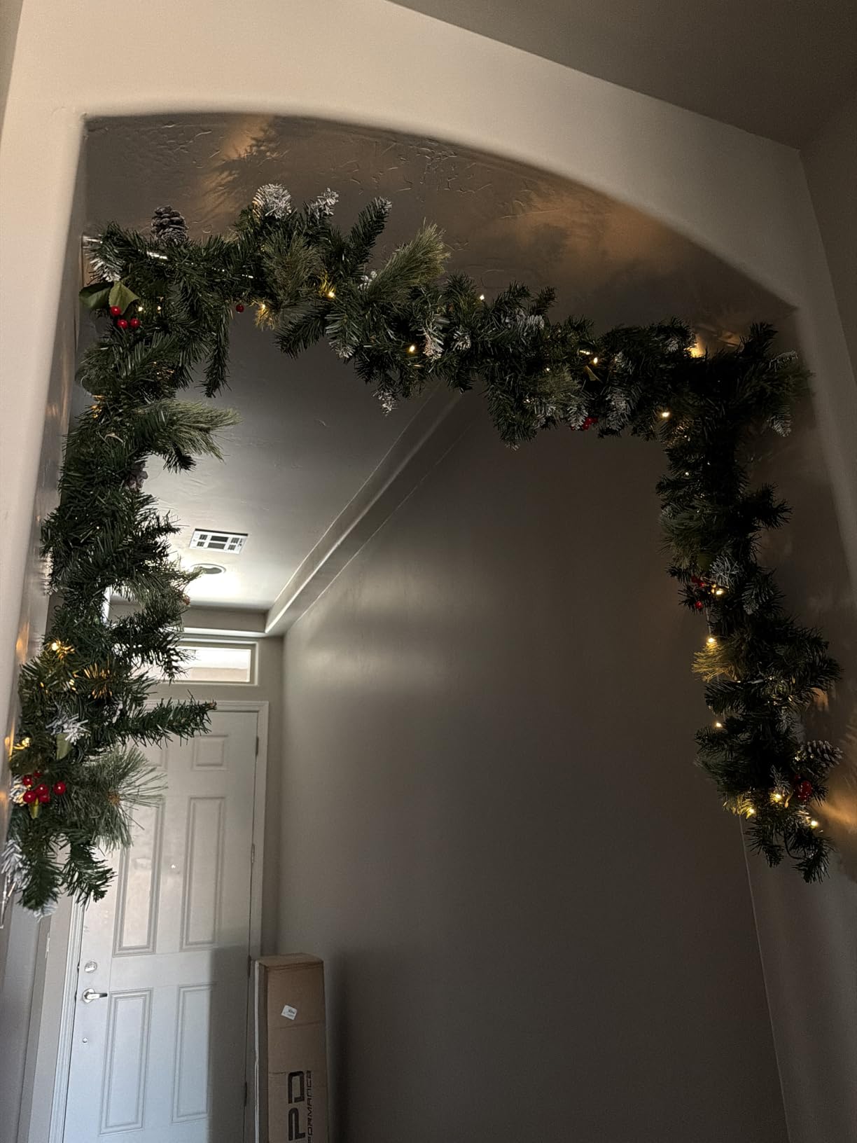 SHareconn 2Pcs 9FT Prelit Artificial Christmas Garland with Color Changing Lights and Timer by Batteries Operated for Mantle Table Stairs Fireplace Xmas Decoration, Holiday Indoor Outdoor, 9 FT, Snow customer photo 2