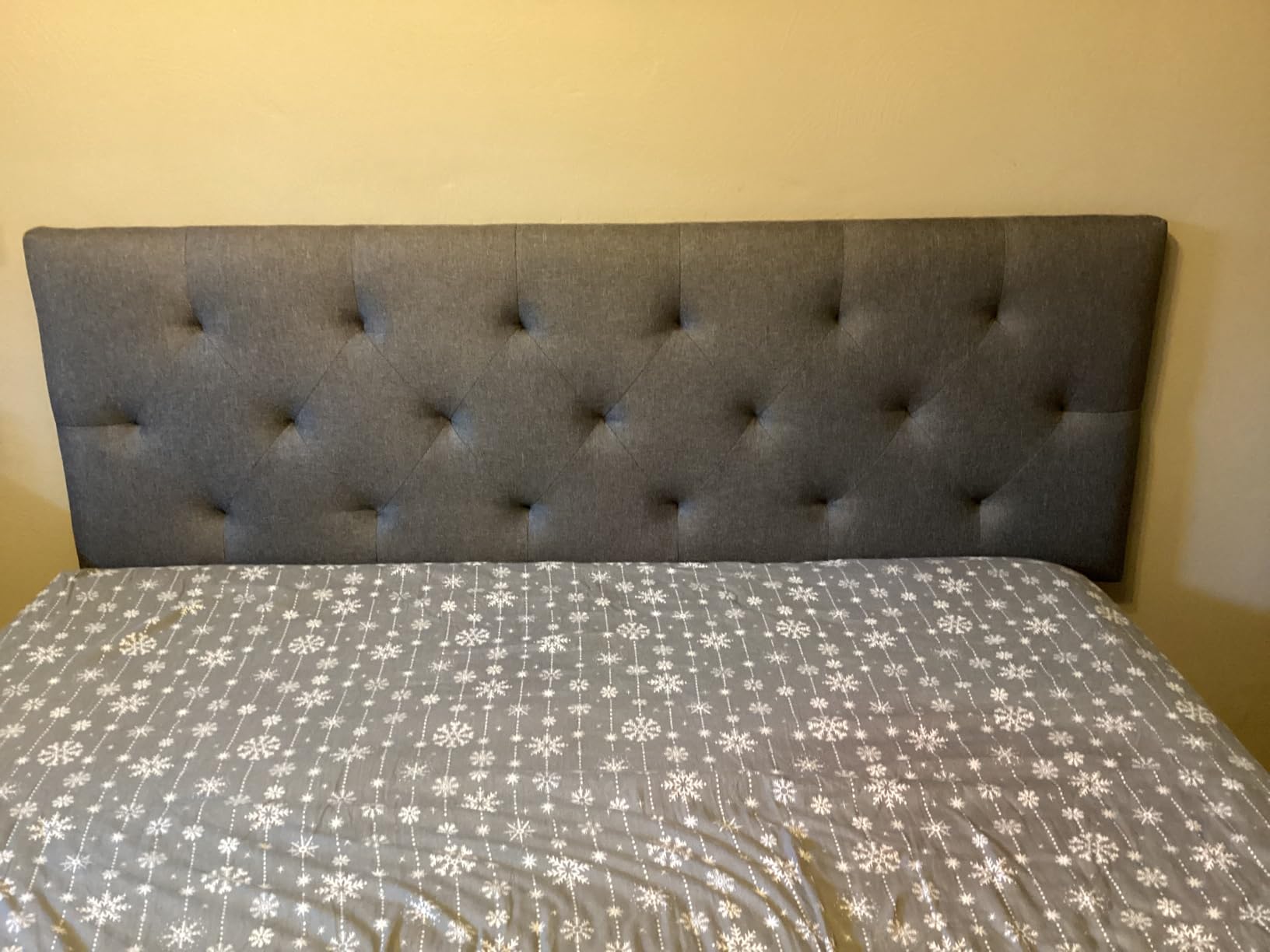Linen Headboard Queen Size Only, Adjustable Height 37-51 in, Light Gray customer photo 1