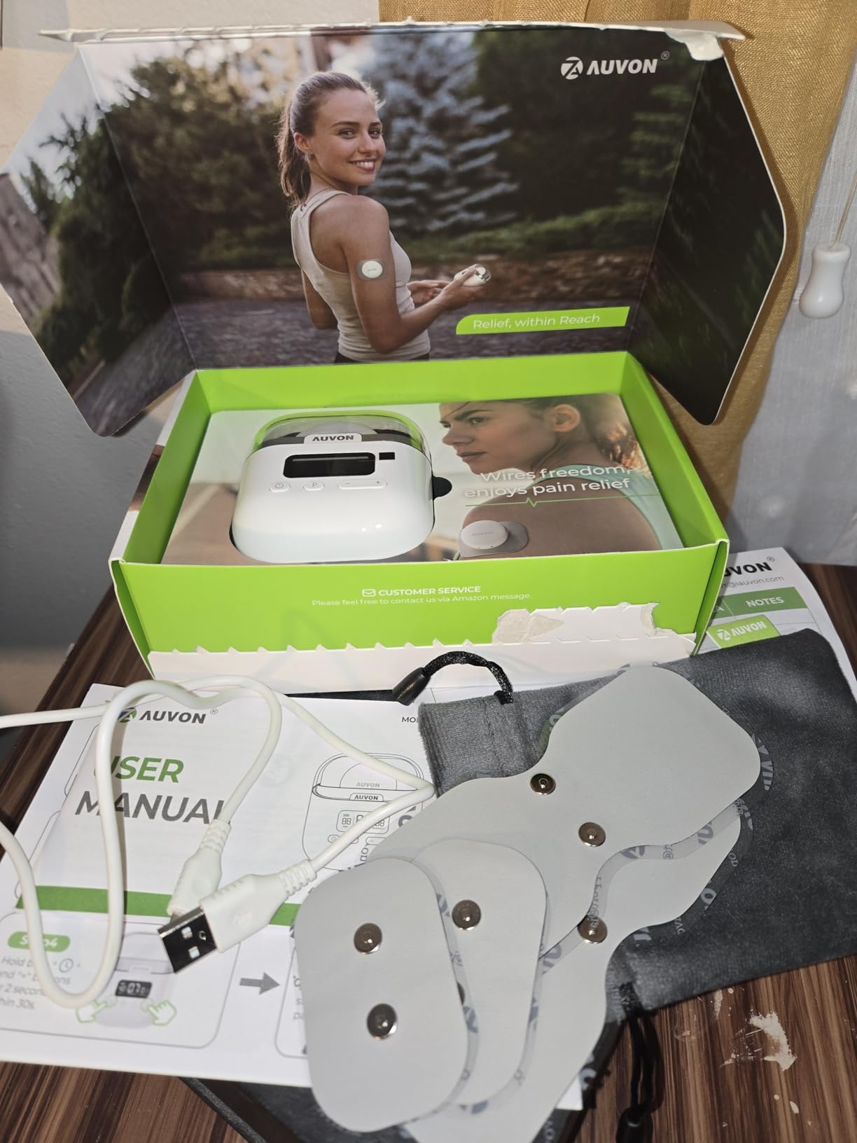 AUVON Wireless 24 Modes TENS Unit Muscle Stimulator for Pain Relief, 6 Pads customer photo 2