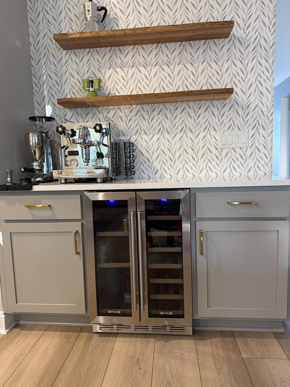 ORYMUSE 15 Inch Wine Cooler, 30 Bottle Dual Zone Under Counter Wine Fridge customer photo 1
