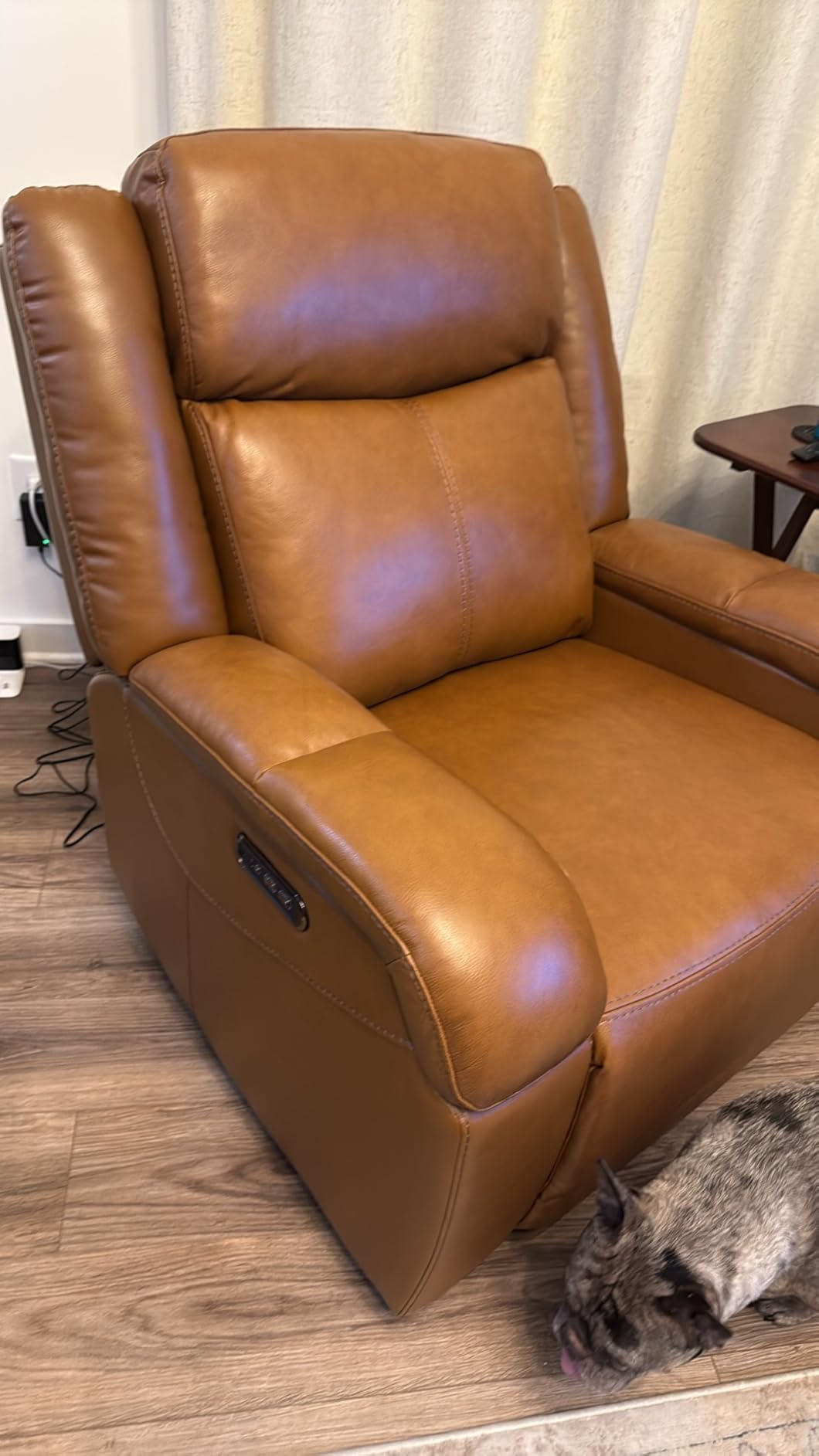 Watson & Whitely Genuine Leather Wall Hugger Power Recliner, Cafe customer photo 2