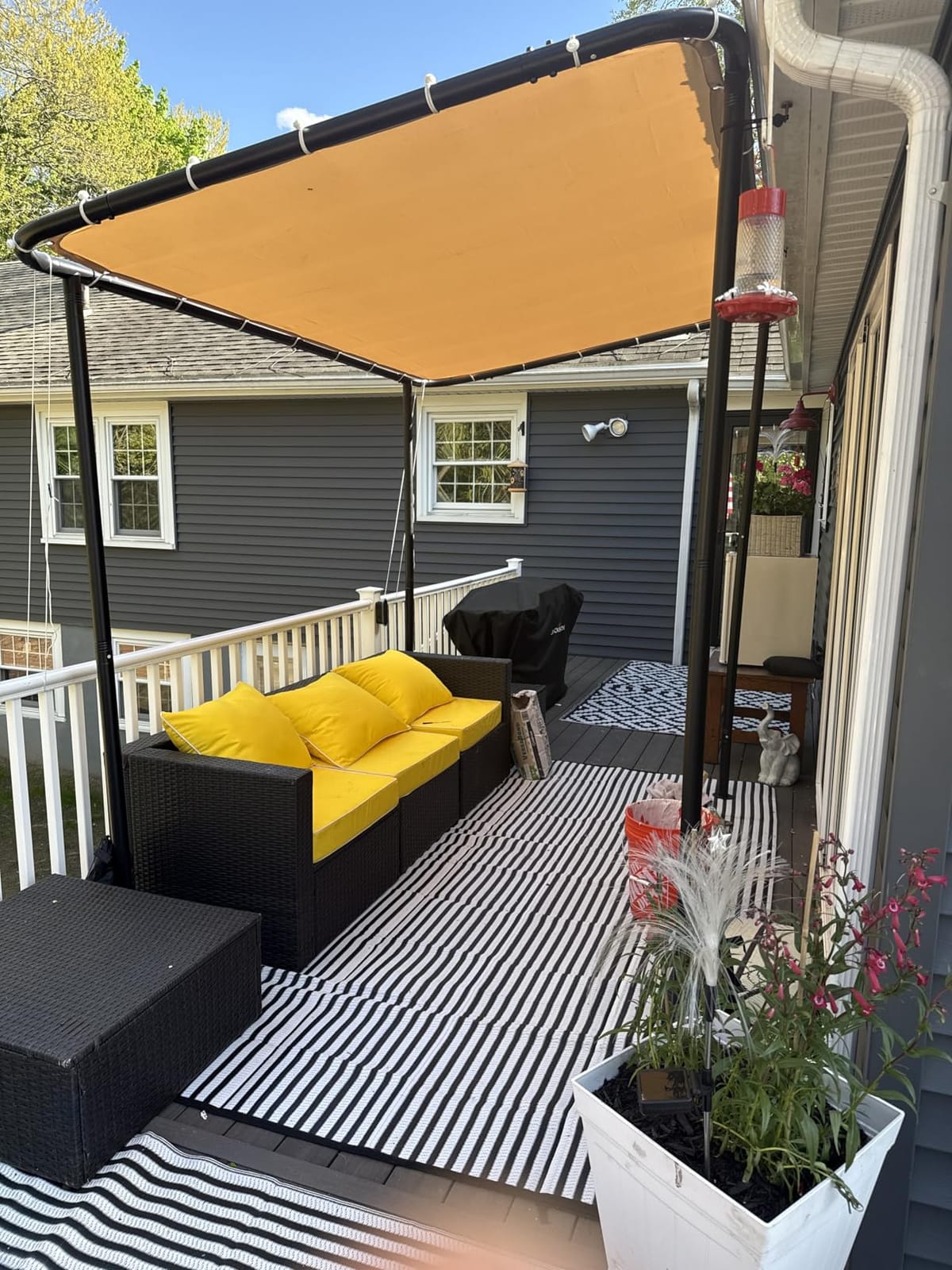 Aoxun 10x6 Lean-to Gazebo,Sloped Roof Pergola Porch Canopy Awning for Patio customer photo 2