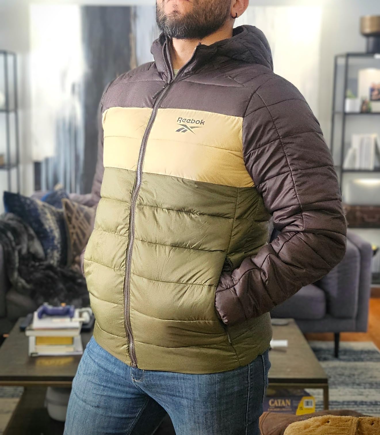 Reebok Mens Lightweight Quilted Packable Puffer Jacket, Plus Size 2X-5X customer photo 1