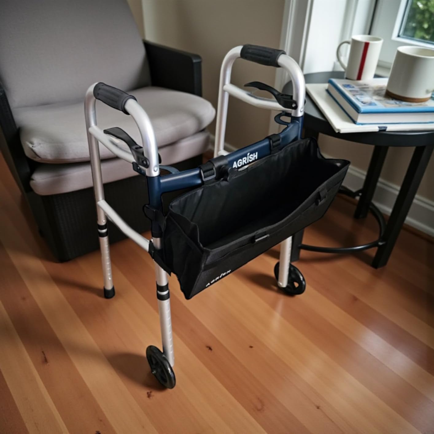 Narrow Walker Folding Upright Walker - with Removable Armrests, 450LBS Heavy Duty, Width & Height Adjustable Narrow Walkers for Seniors, Disabled, Bariatric customer photo 1
