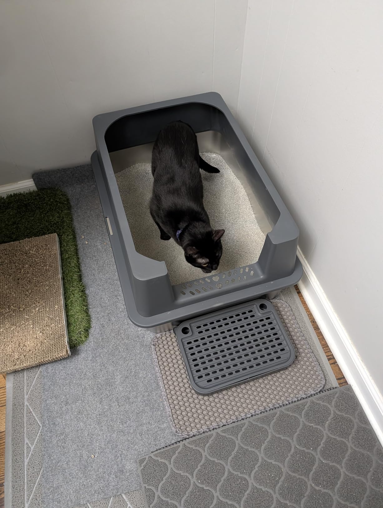 PAWSIBBLY Easy to Clean XXXL Stainless Steel Cat Litter Box with High Sides customer photo 1