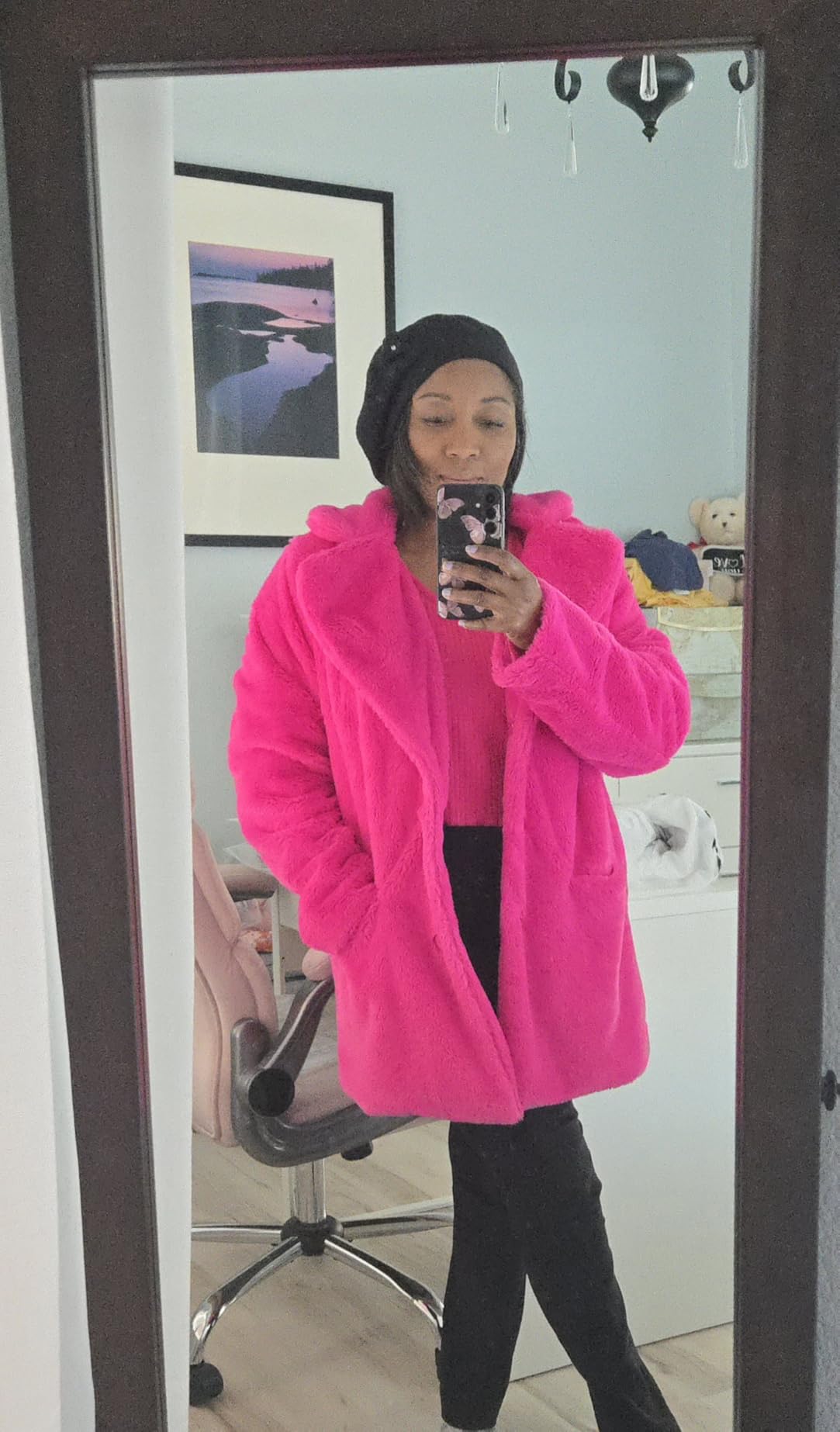 TOPONSKY Womens Winter Warm Lapel Faux Fur With Inner Lining & Buttons Coats customer photo 1