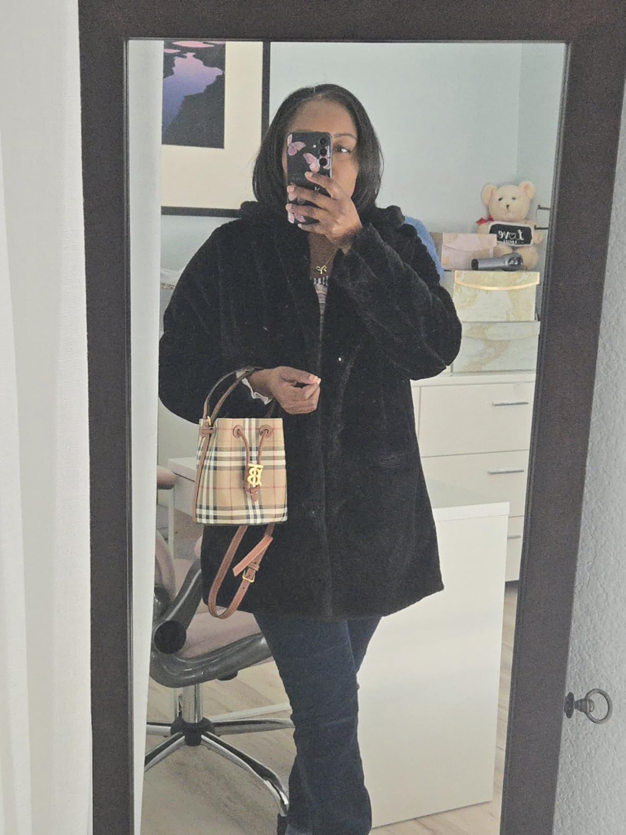 TOPONSKY Womens Winter Warm Lapel Faux Fur With Inner Lining & Buttons Coats customer photo 2