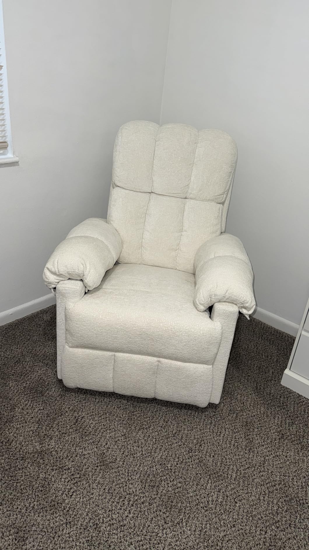 Korser Recliner Chair, Swivel Rocker Recliner Chair for Adults, Small Recliners for Small Spaces, Manual Recliner with Side Pockets, Upholstered Nursery Rocking Chair for Living Room, Chenille, Grey customer photo 2