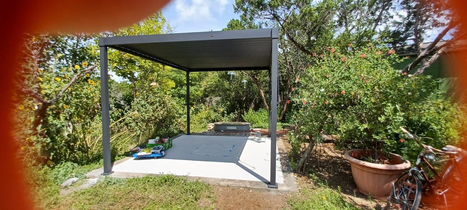MIRADOR 80S 10'x10' Metal Louvered Pergola with 10FT Shade Screen for Outdoor,Deck,Lawn,Garden,Backyard and Patio,Charcoal customer photo 2