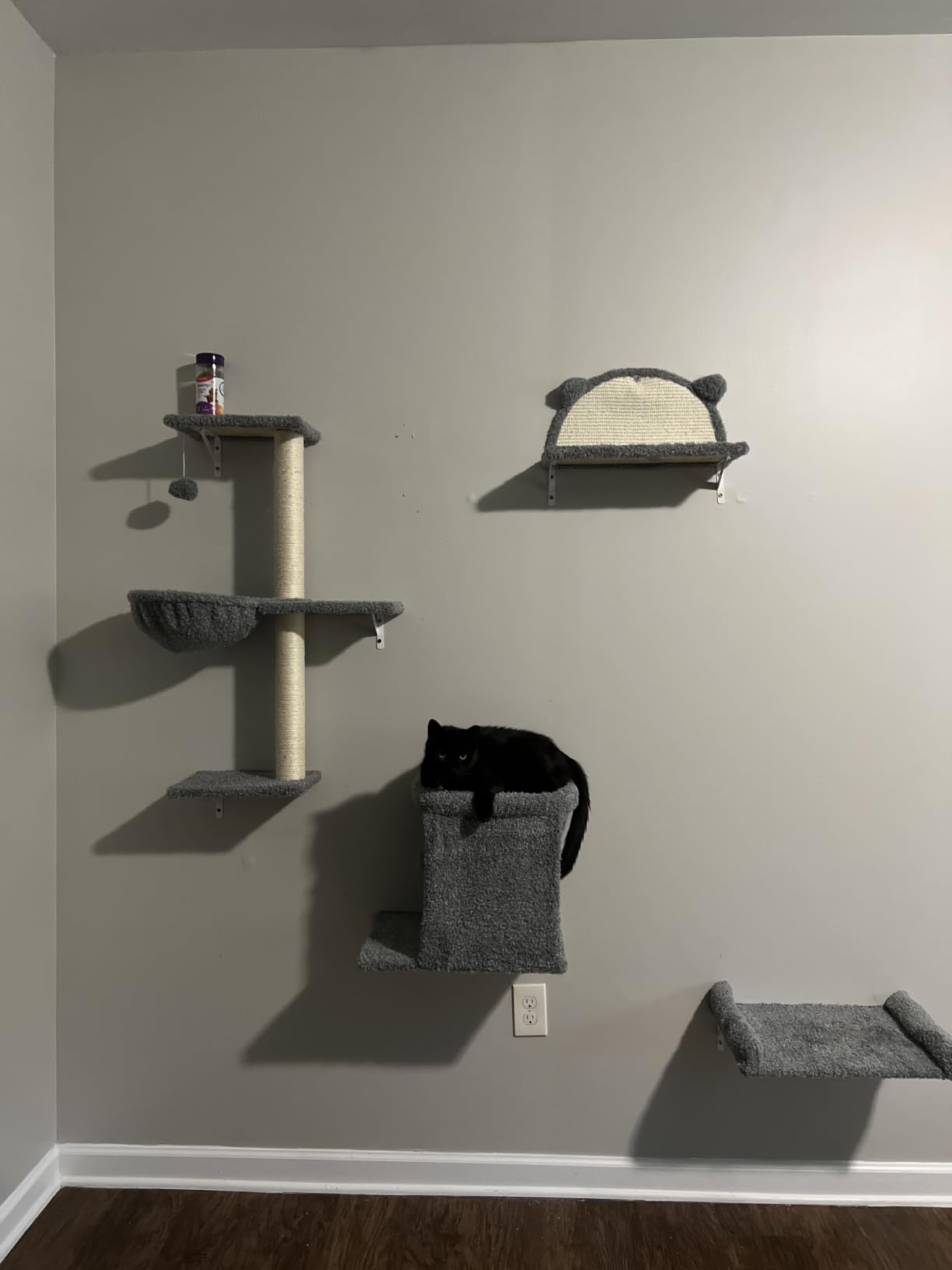 5-in-1 Cat Wall Shelves, Solid Wood Cat Wall Furniture Set for Indoor Cats customer photo 1