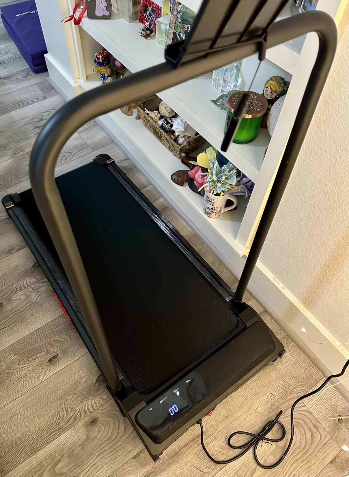 Walking Pad with Incline and Handle Bar, Portable Treadmill for Home Small, Electric Walking Pads Treadmills with Handles, Compact Treadmills with Incline for Small Spaces, 3.0HP, 0.6-7.6MPH, 350LBS customer photo 1