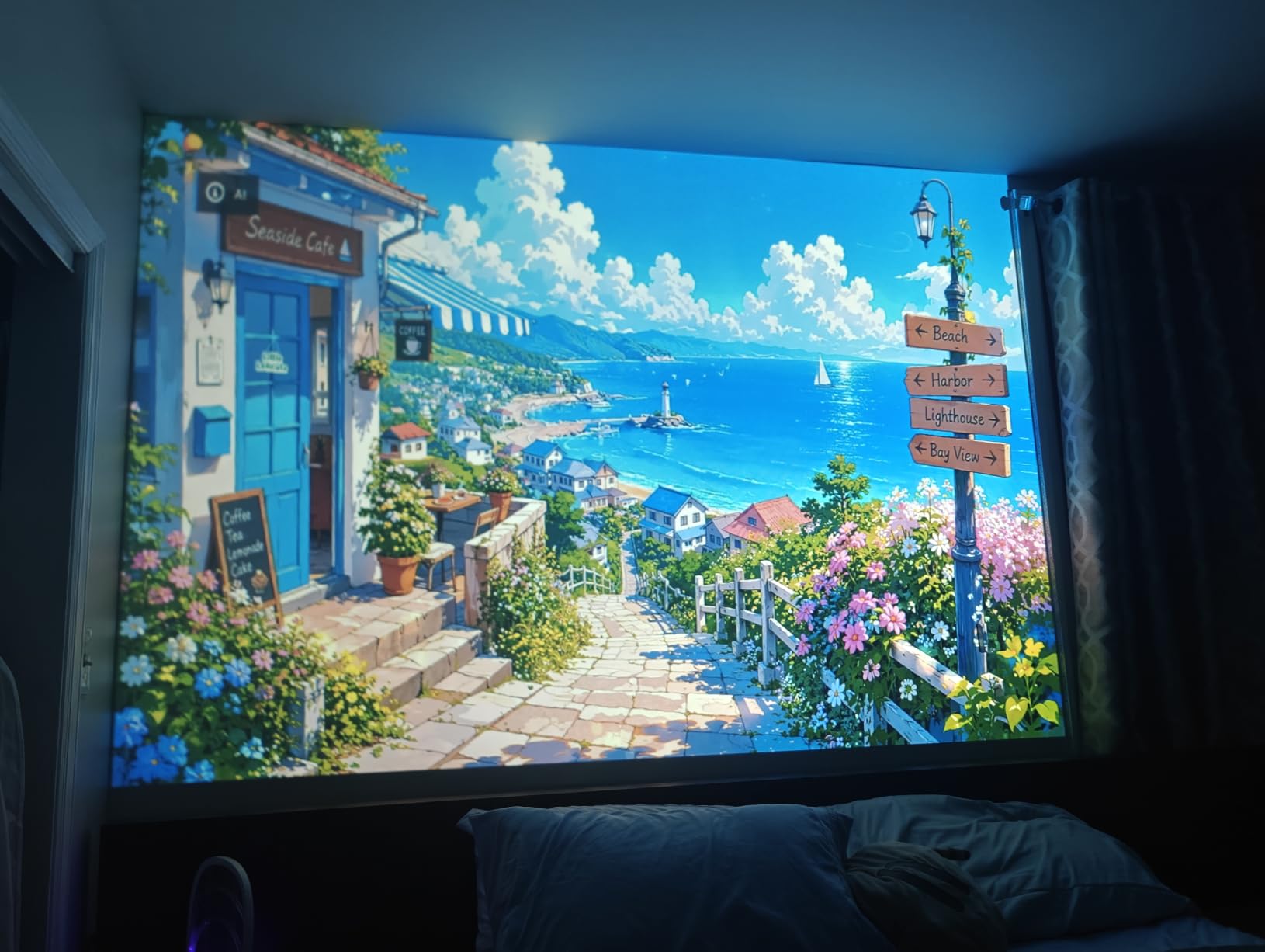 [Android 14 & 800ANSI] Magcubic Mini Projector 4K 8K Support, Smart Projector Native 1080P with WiFi 6, Bluetooth 5.4, Auto Focus, Auto Keystone, 180° Rotation, Portable Projetor for Bedroom HY450Max customer photo 1
