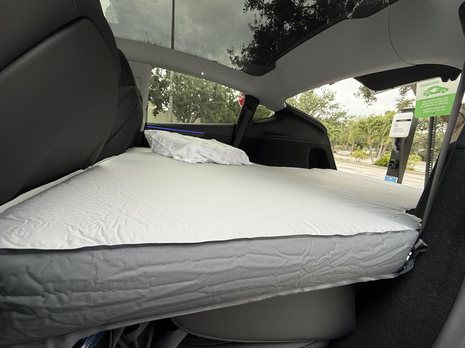 Havnby 4.5inch Foam Mattress for Tesla Model Y, Full Size Bed, Vacuum Compression, Roadtrip, Job Shifts, Nap, Camping, Guests & Home, Rechargeable Pump and Eyemask Provided customer photo 1