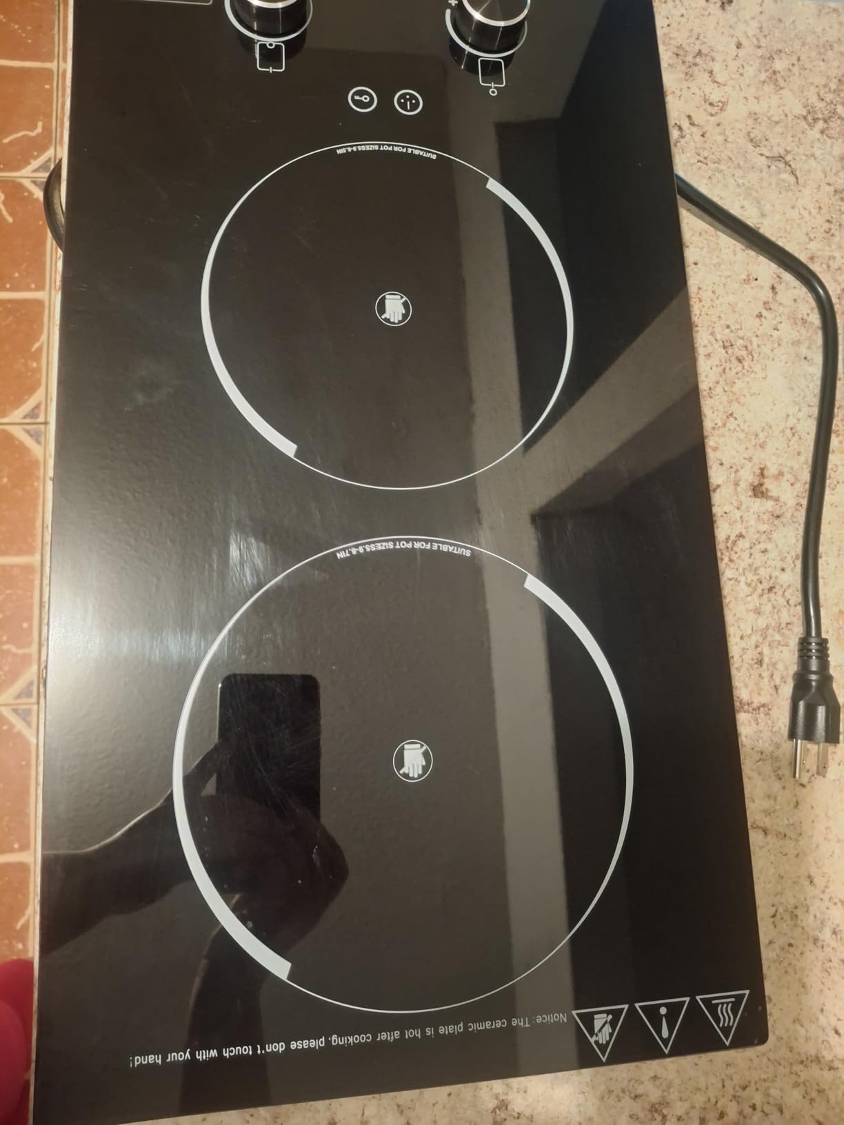 Double Induction Cooktop 110v-120v, GTKZW 2300W Electric Cooktop 20 inch Hot Plate Electric Stove Top with Plug in, Built-in and Countertop, 9 Power Levels, Timer & Safety Lock customer photo 2