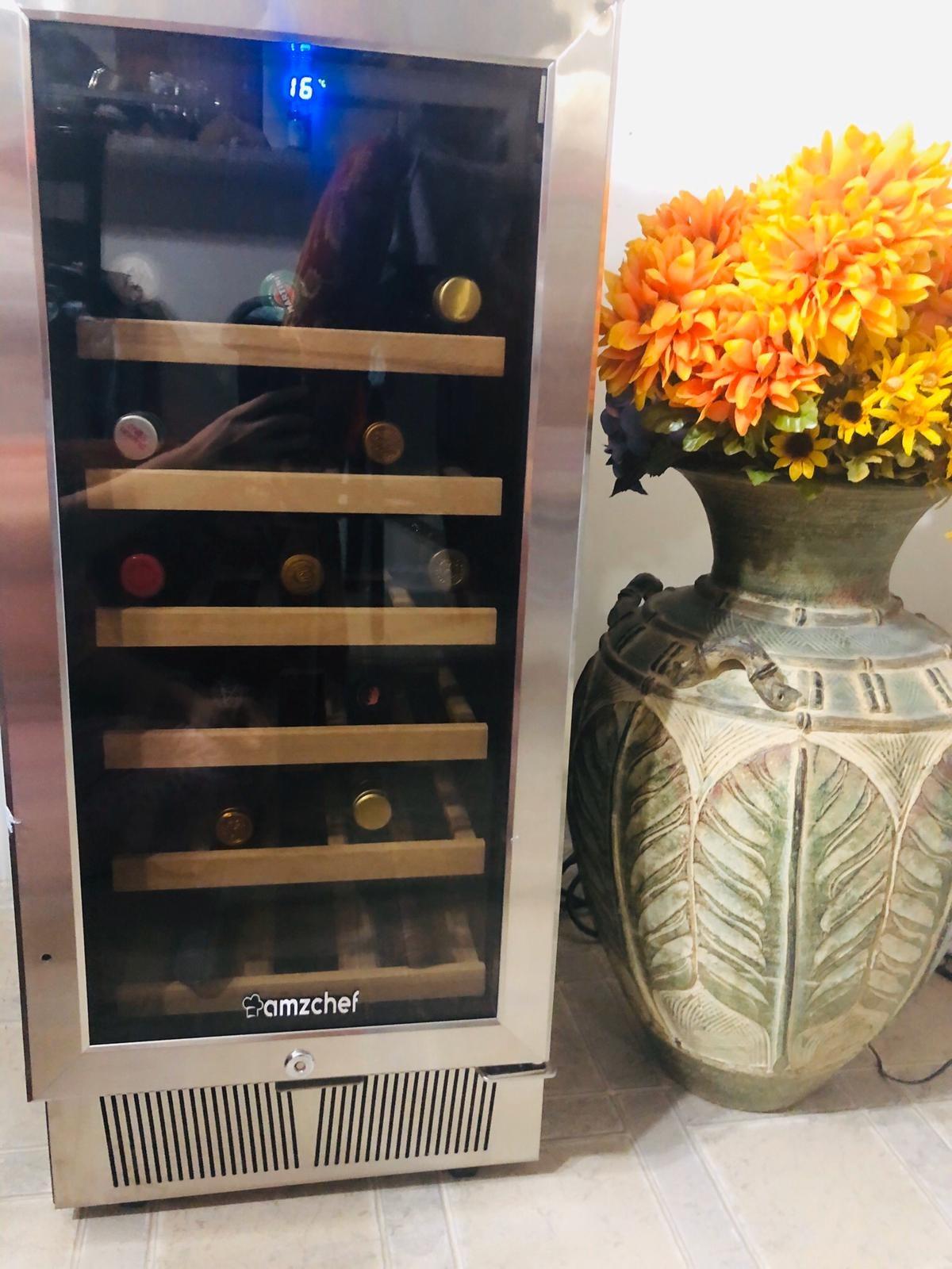 BODEGA 15 Inch Wine Fridge, 30 Bottle Dual Zone Wine Cooler, 41-72℉ Compressor Wine Refrigerator with Tempered Glass Door, Built-in or Freestanding Wine Cooler for Home Kitchen Bar (3.2 cu.ft). customer photo 2