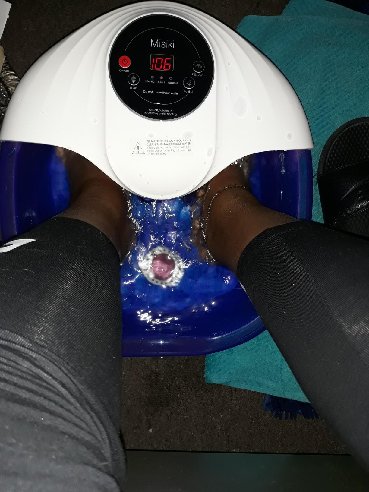 Collapsible Foot Spa Bath with Heat, Fits Men Size 12 (Royal Blue) customer photo 2