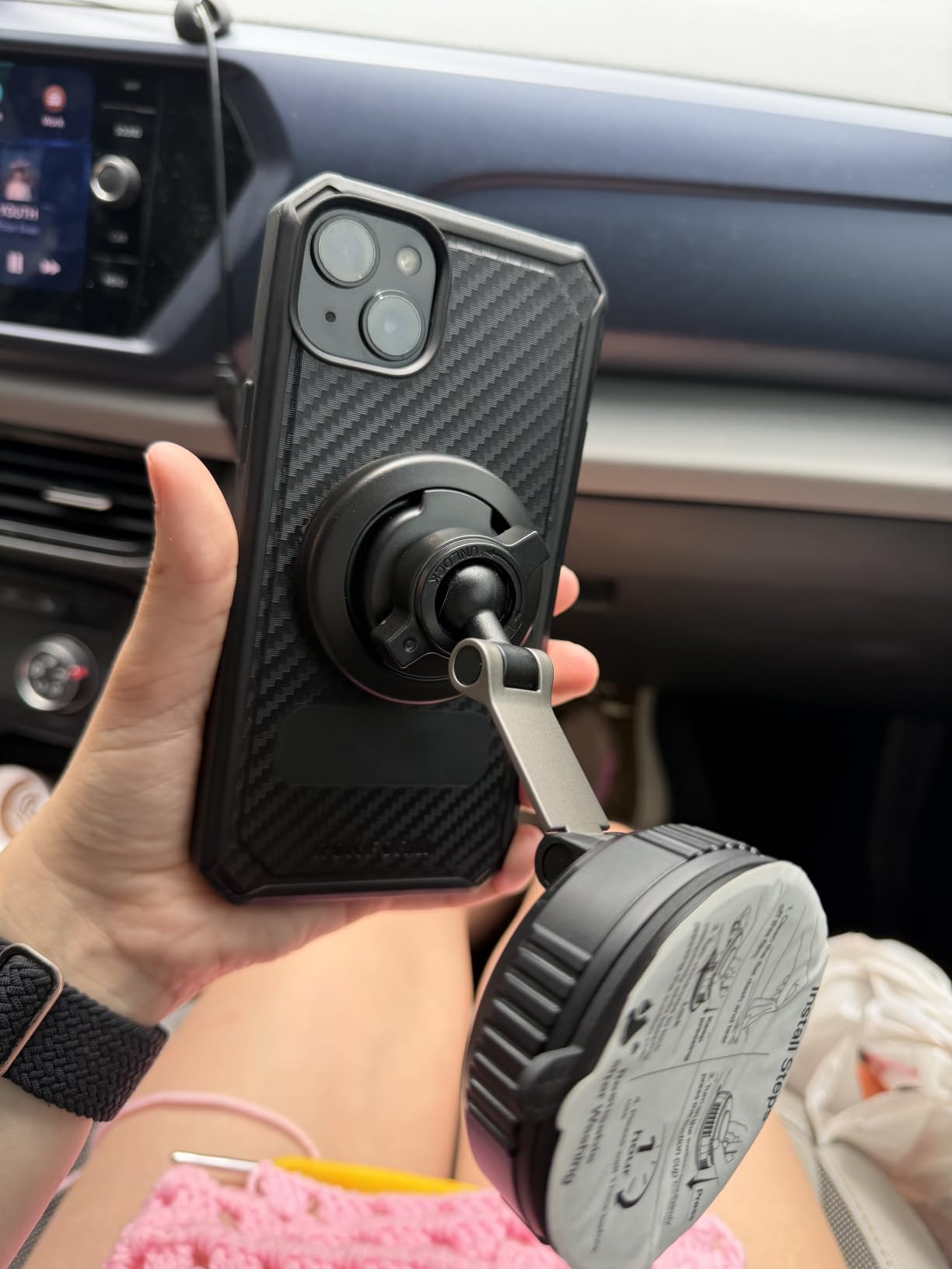 Miracase for MagSafe Car Mount[3800gf Strong Magnet & 90+LBS Suction Base]Magnetic Phone Holders for Your Car, 360° Adjustable Dashboard &Windshield Mount with Adhesive Suction Cup for All Smartphones customer photo 2
