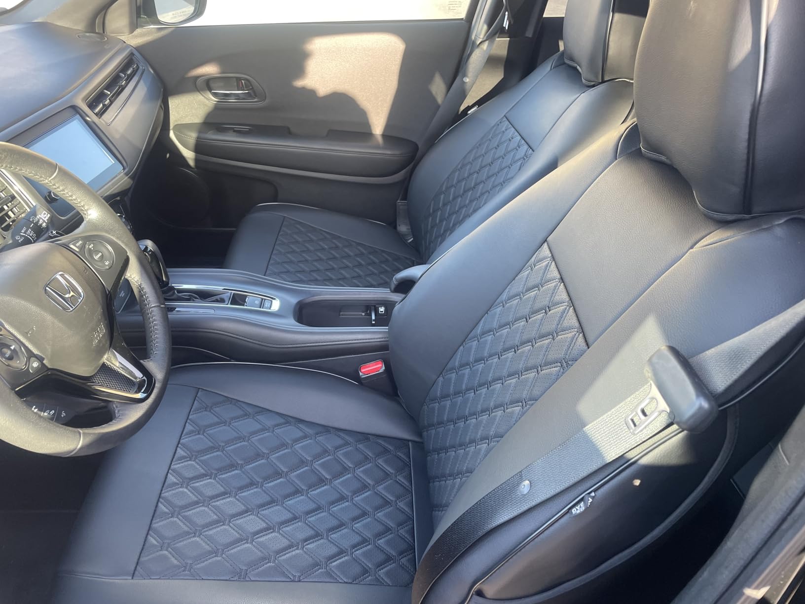 GIANT PANDA 2PCS Front Seat Covers for Chevy Silverado & GMC Sierra 1500 2500 3500 2007-2026 Crew Extended Double Cab Pickup,Custom Fit Chevy & GMC Truck Seat Protectors,Faux Leather (Black) customer photo 2
