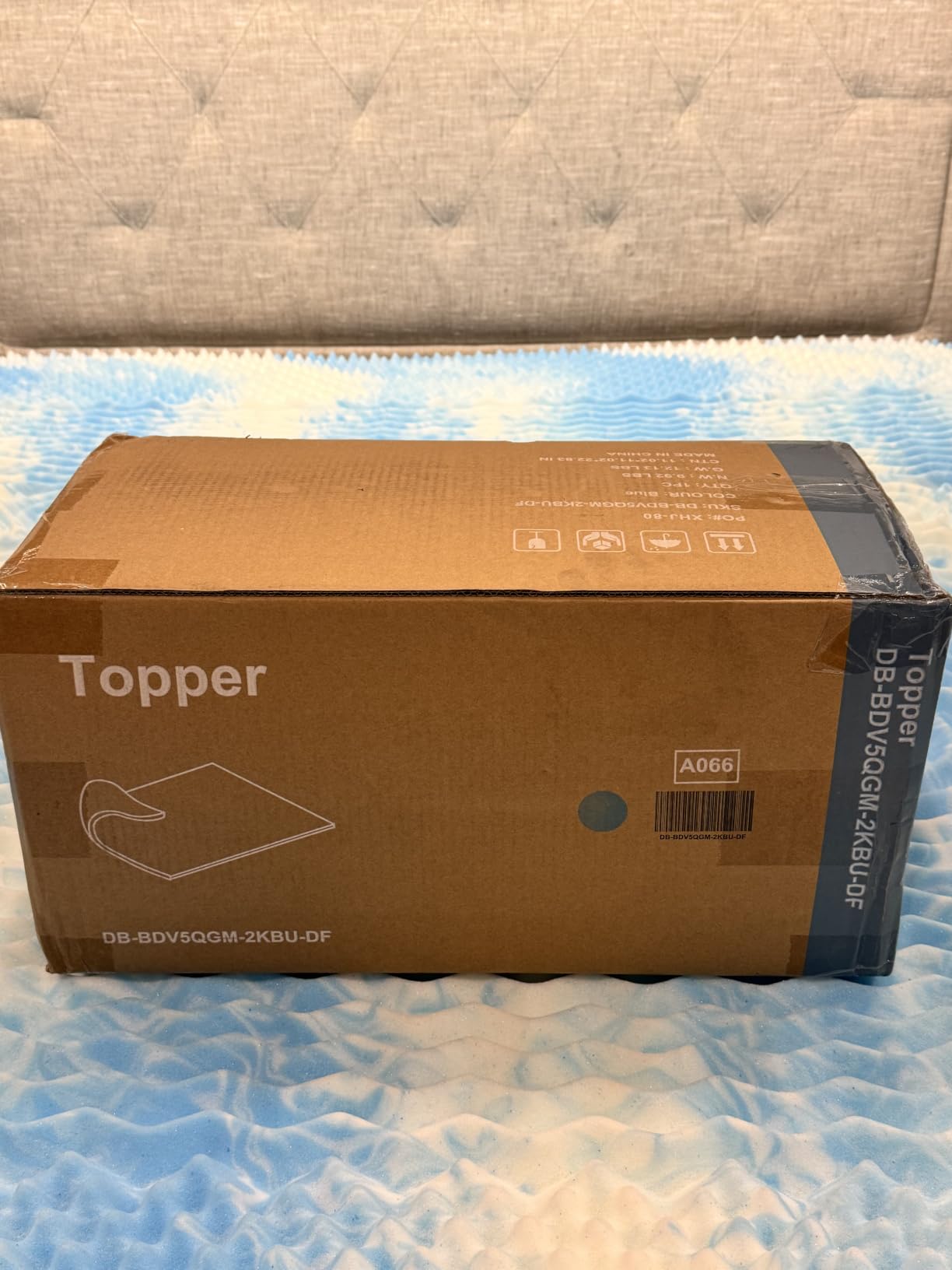 3 Inch 5-Zone Cooling Gel Memory Foam Mattress Topper Full, Pressure Relief for Back & Hip Pain, Soft Reversible Pad for Dorm RV Camping, CertiPUR-US Certified, Blue customer photo 2