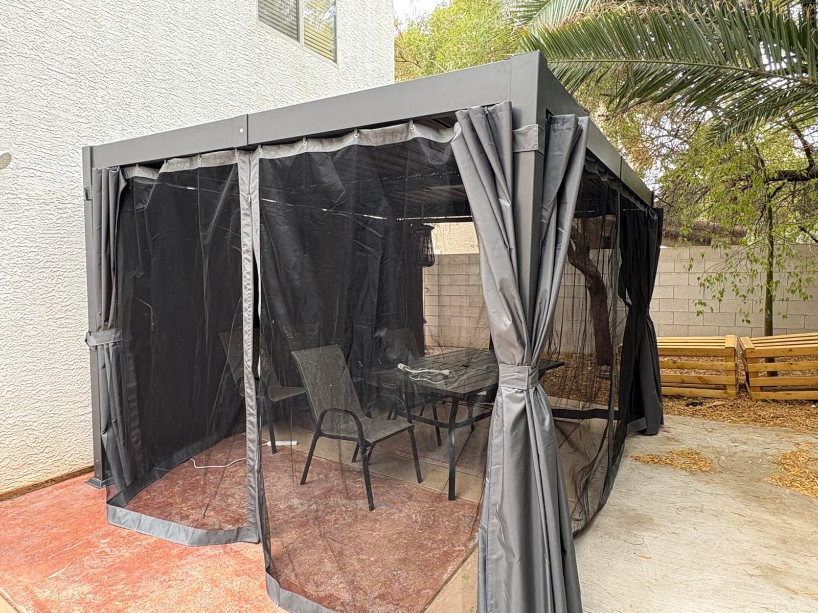 Airwire 12'x20' Louvered Pergola Aluminum Frame Gray customer photo 2