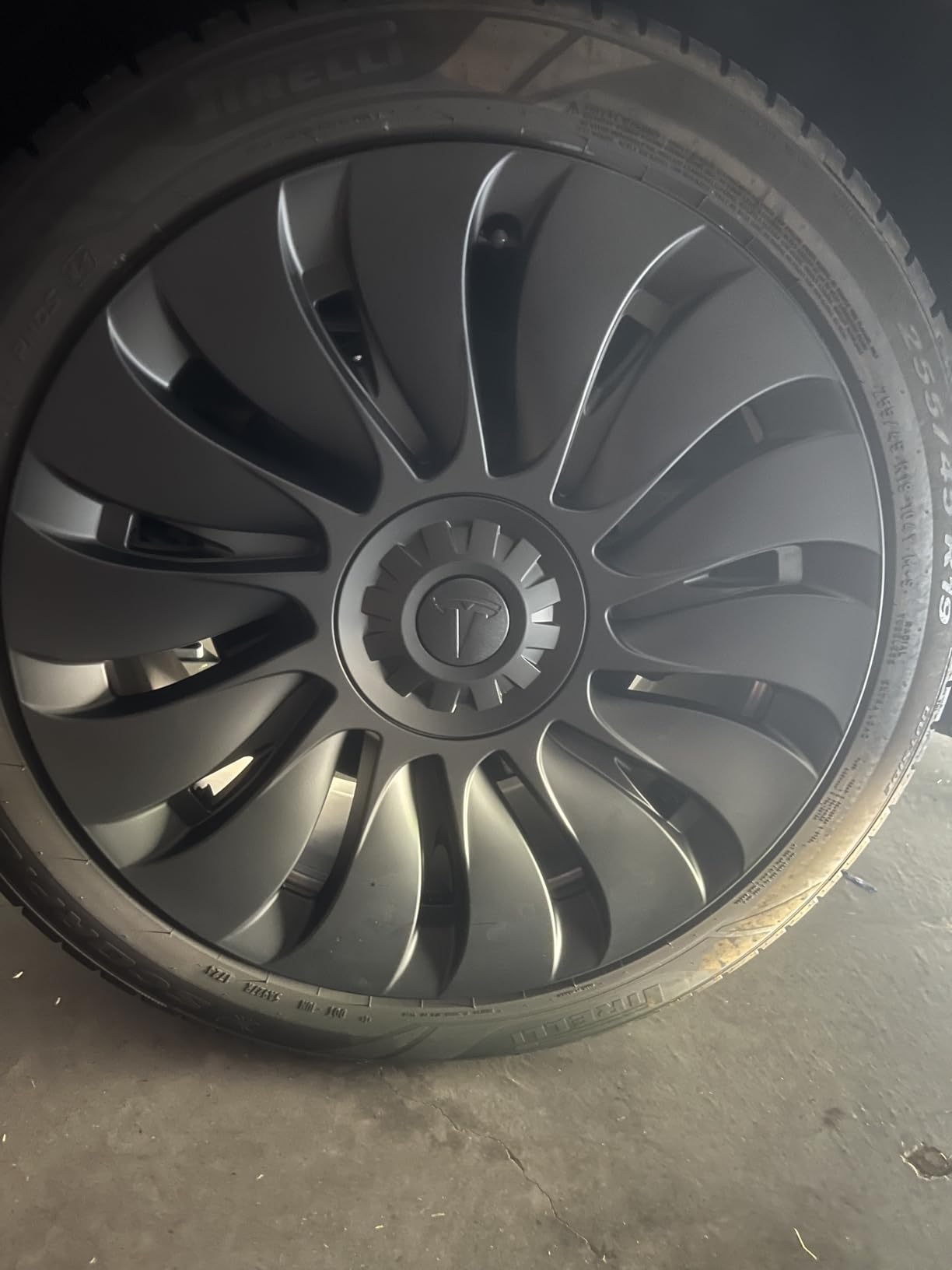 Wheel Covers 19 Inch Compatible with Tesla Model Y Accessories 2024 2023 2022 2021 Matte Black ABS Hubcaps Rim Protector Replacement(Not Fit for Model Y Juniper) (Matte Black Eclipse Edge) customer photo 1