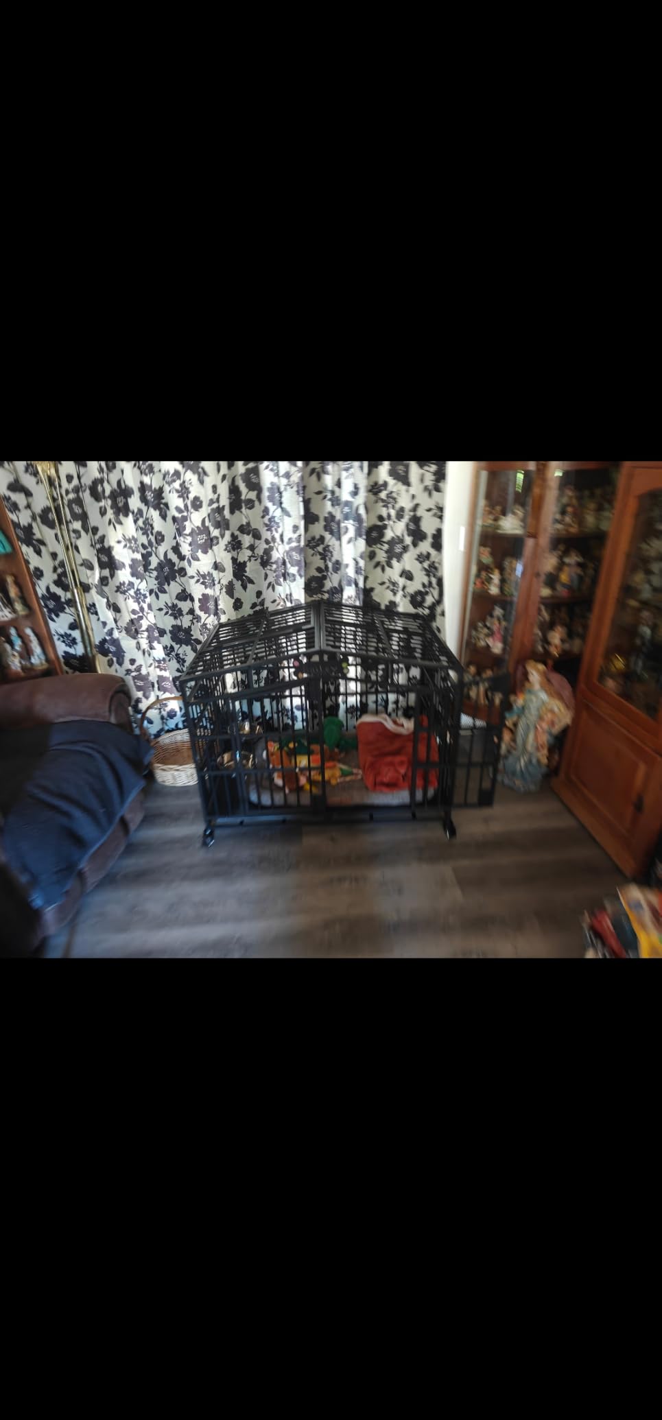 EasyCom 48 Inch XL XXL Heavy Duty Indestructible Dog Crate, Escape Proof Metal Dog Kennel with Open Top, Lockable Wheels & 2 Adjustable Bowls, Indoor Large Dog Cage for High Anxiety Big Dogs customer photo 2