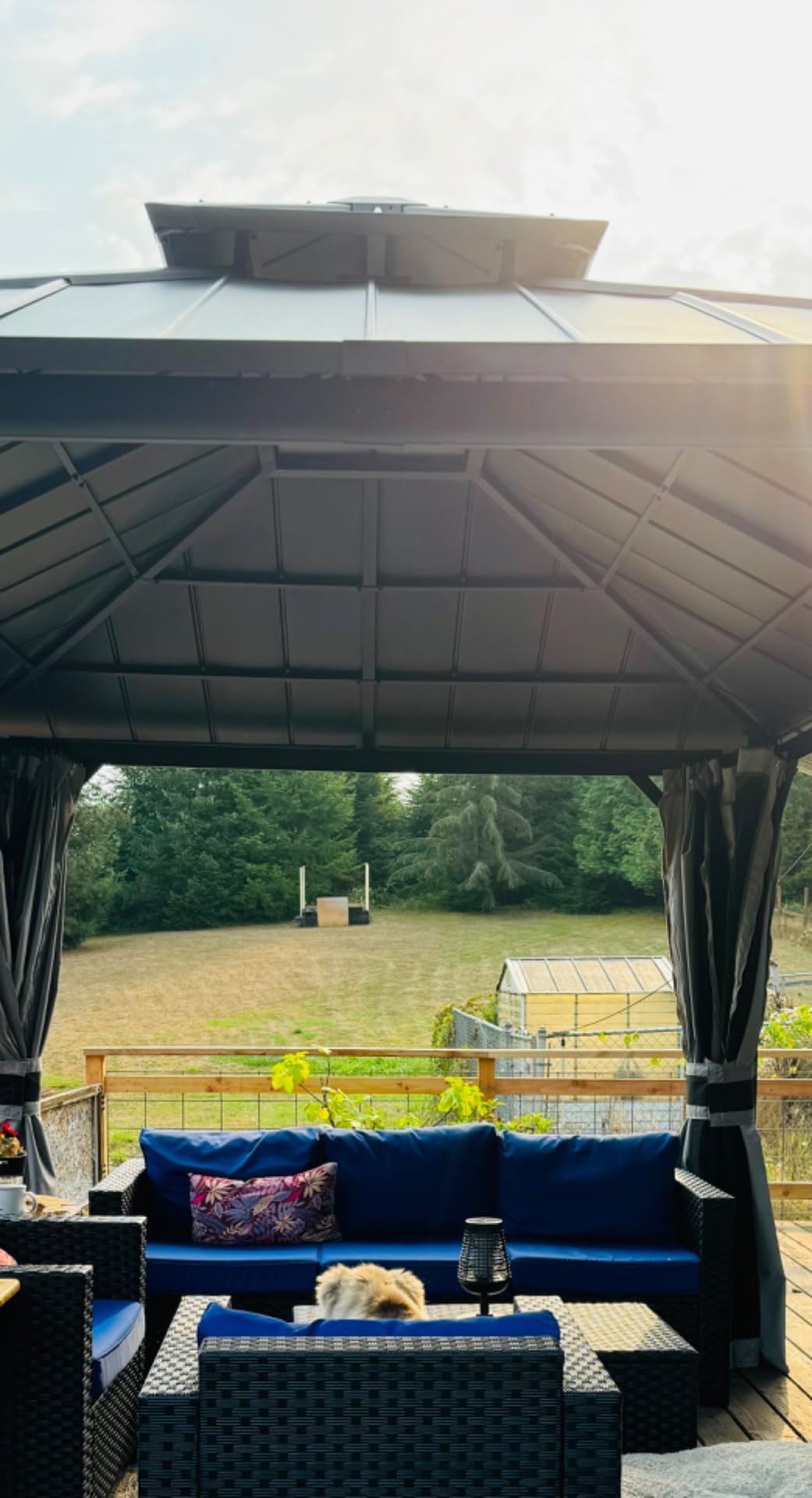UDPATIO 10'x12' Hardtop Gazebo, Metal Galvanized Steel Double Roof, Grey customer photo 1