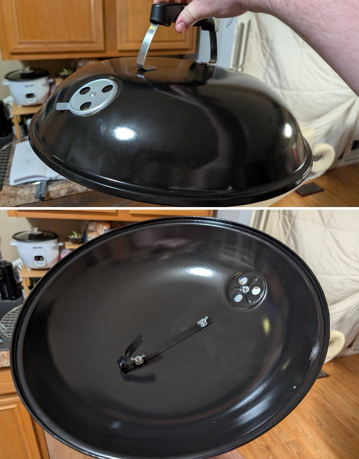 18 inch Charcoal Grill, Portable Kettle BBQ Grills, Perfect BBQ Gift, Durable & Easy to Assemble, Round Barbecue Grill with Wheels and Lid for Outdoor Cooking, Patio and Beach, Black customer photo 2