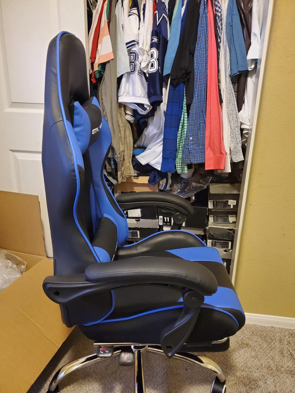 GTPLAYER Big & Tall Gaming Chair, Wide Seat with Footrest, Black customer photo 2