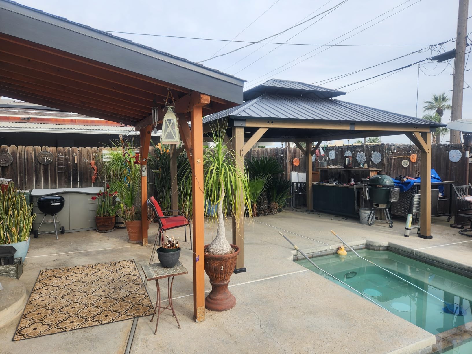Aoxun 10' x 12' Patio Wood Gazebo Cedar Wood, Natural customer photo 1