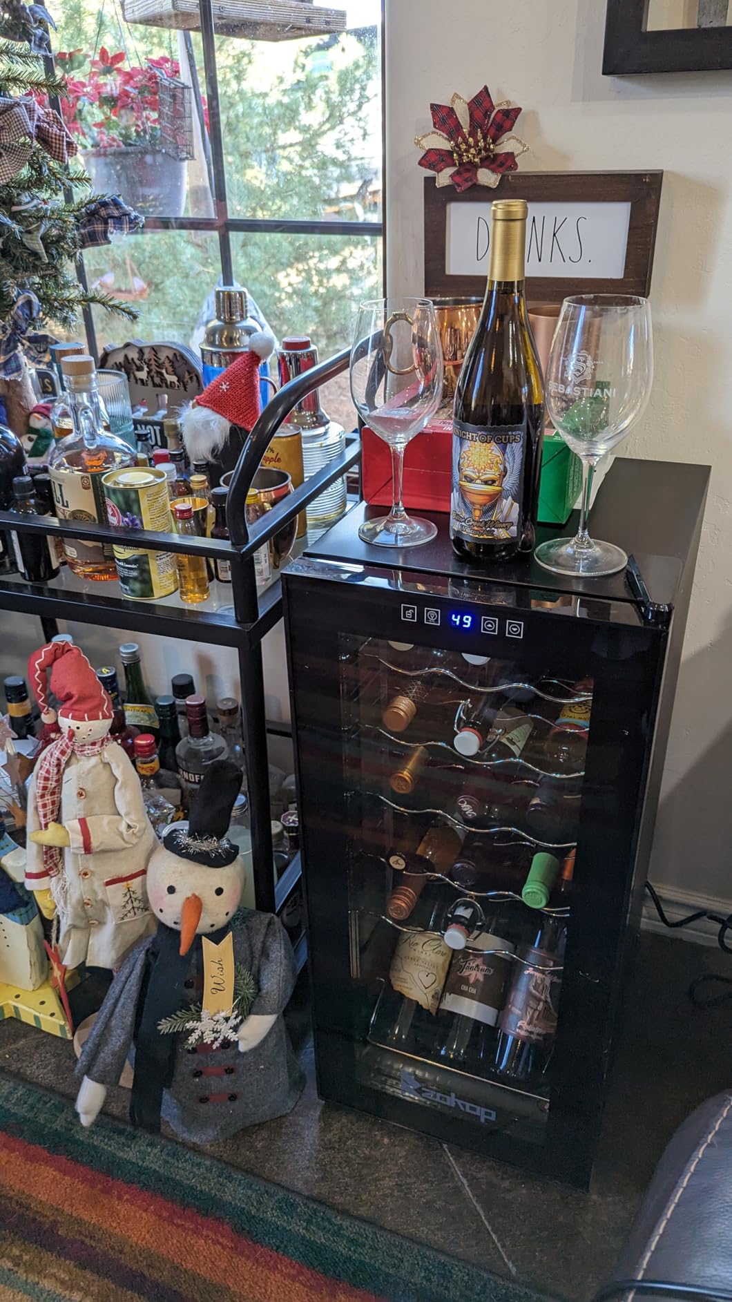 ROVSUN 15 Inch Dual Zone Wine Fridge, 26 Bottle Wine Cooler Refrigerator customer photo 2