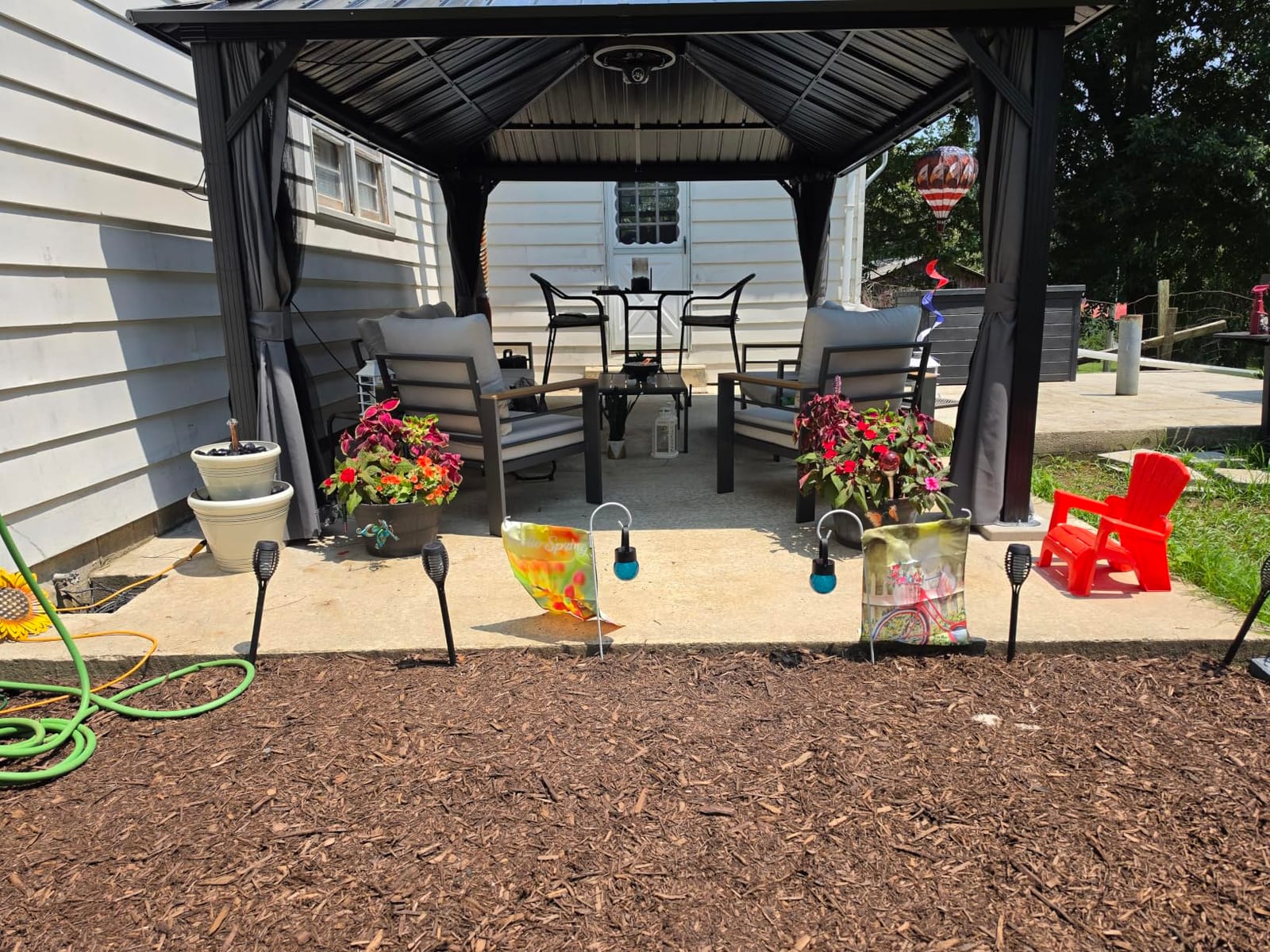 Aoxun 12X14Ft Hardtop Gazebo Metal Gazebo with Galvanized Steel Double Roof customer photo 2