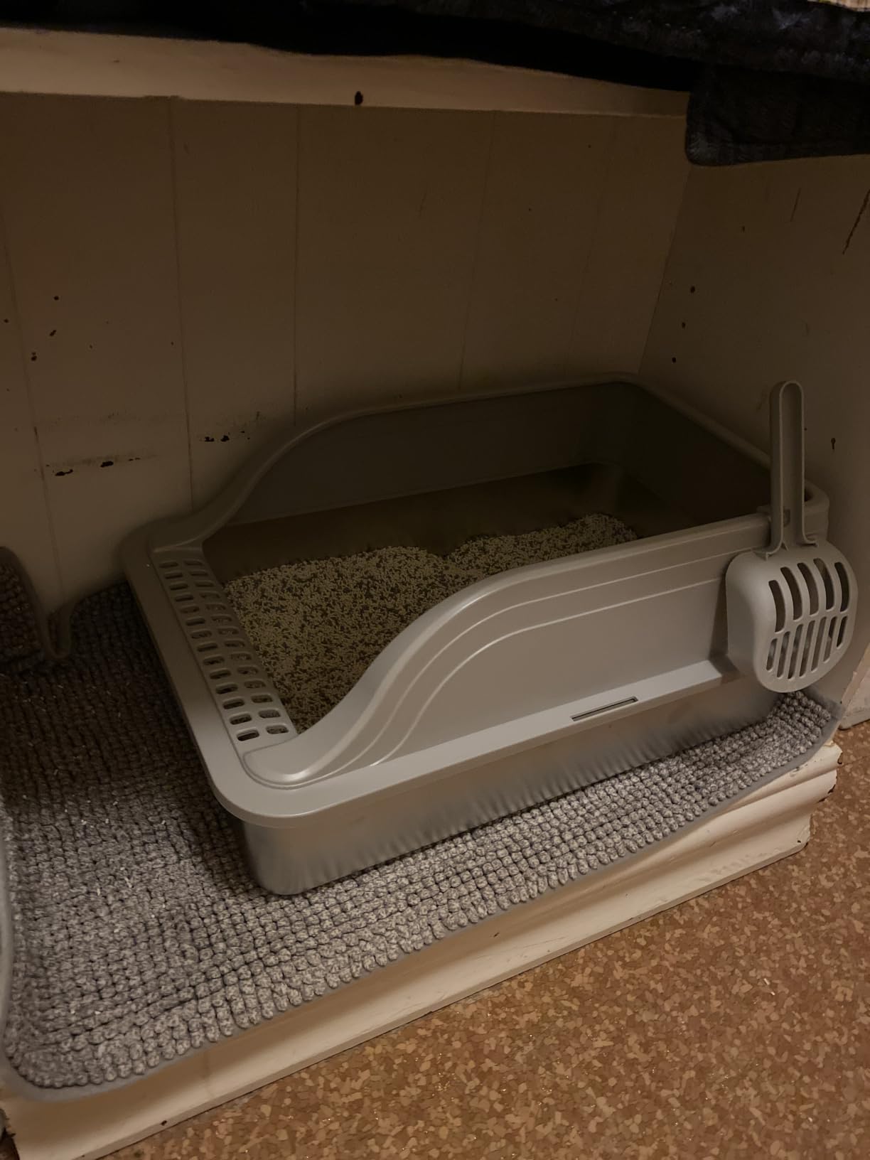 Self Cleaning Open Top Automatic Multiple Cat Litter Box, White customer photo 2