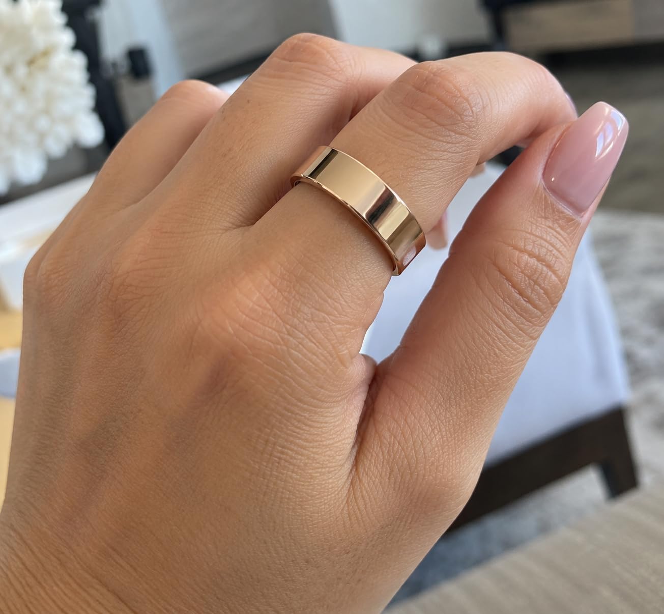 Women Men Smart Ring Health Tracker, Sleep Exercise Health Monitoring Wearable Device, IP68 Waterproof, iOS/Android Compatible, No Subscription Required, 5‑Day Long Lasting Battery (Rose Gold, 8) customer photo 1
