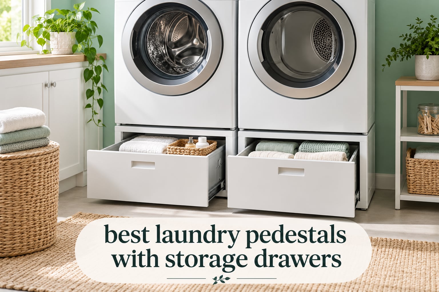 best laundry pedestals with storage drawers