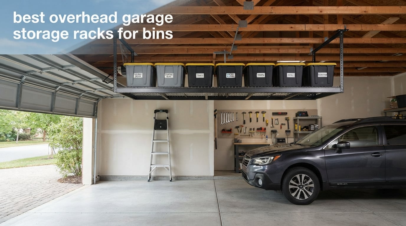 best overhead garage storage racks for bins