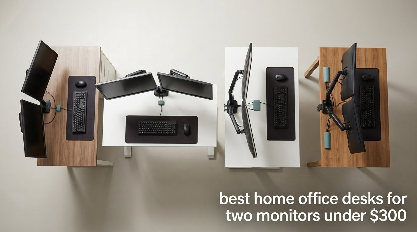 best home office desks for two monitors under $300