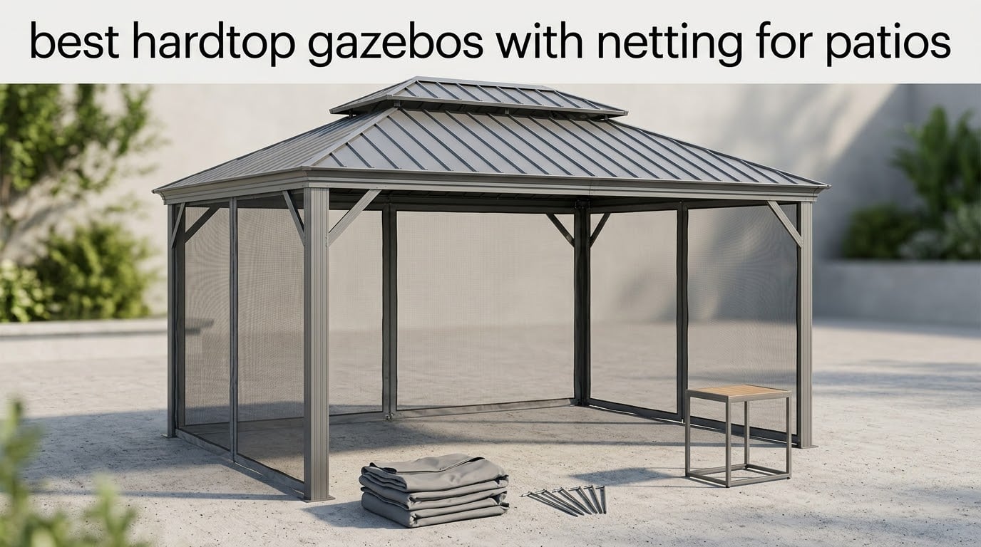best hardtop gazebos with netting for patios