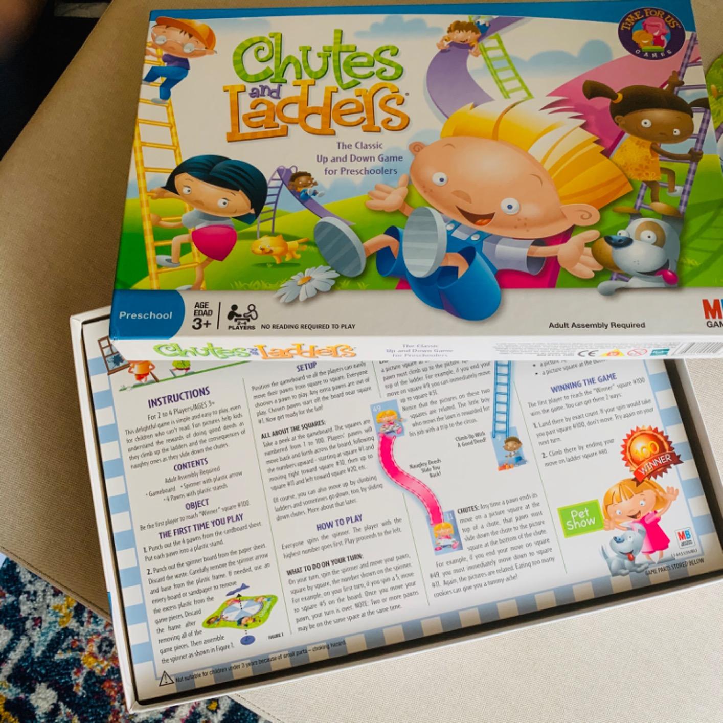 Hasbro Gaming Chutes and Ladders Board Game, 2 to 4 Players, Gift for Kids, Preschool Classroom Games, Ages 3+ (Amazon Exclusive) customer photo 2