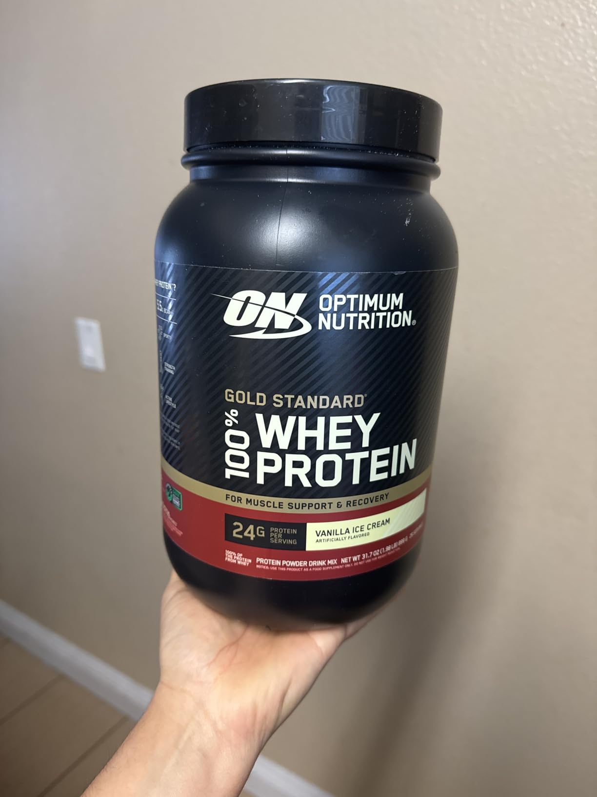 Optimum Nutrition Gold Standard Whey Protein Powder, Vanilla Ice Cream, 2LB customer photo 2