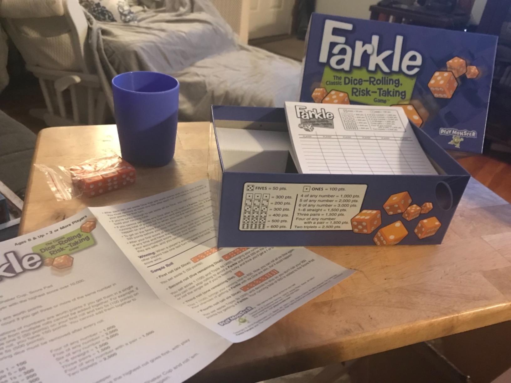 Farkle Dice Games for Kids, Dice Set, Score Sheets Inc, Family Game Night customer photo 2